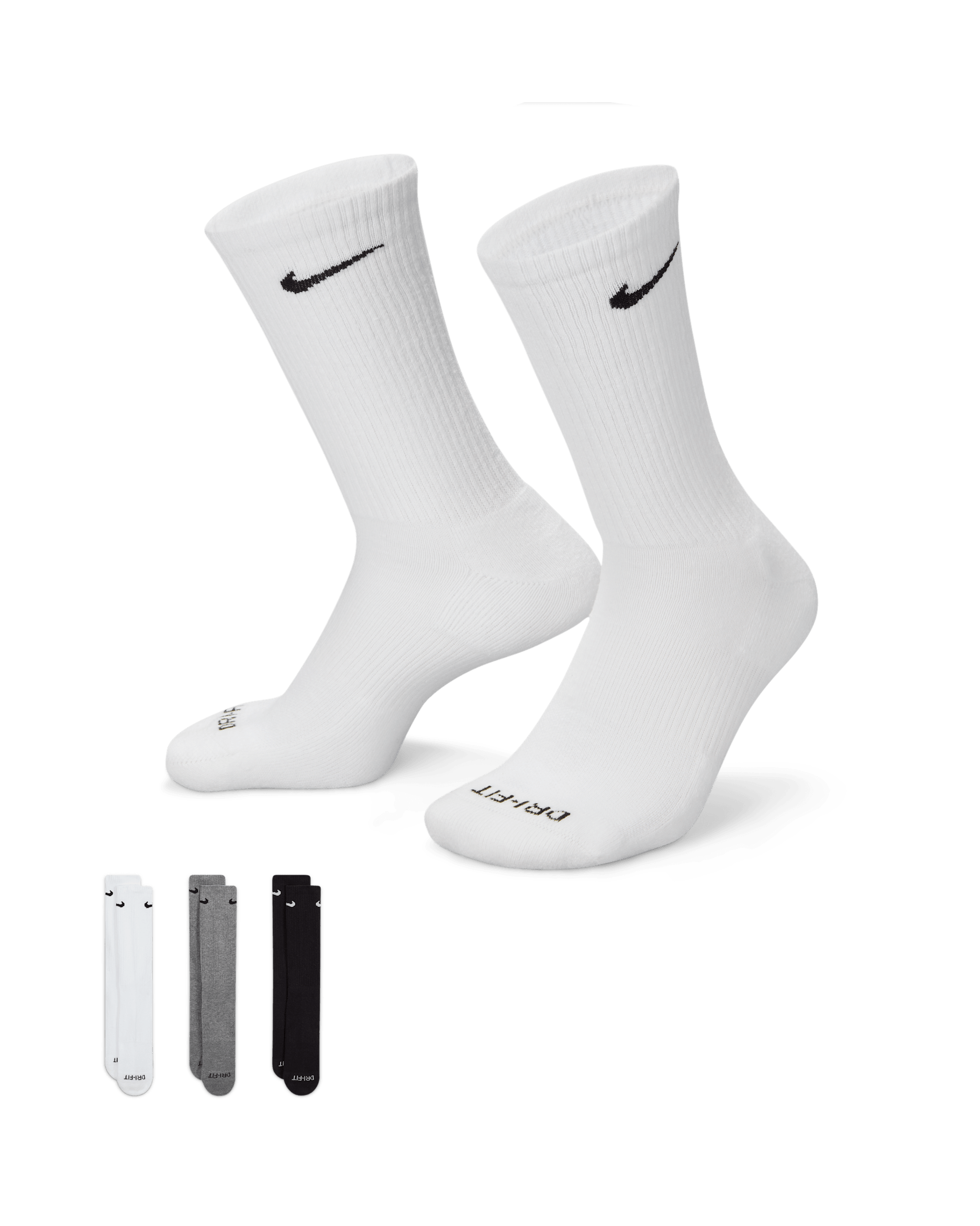 Nike Everyday Plus Cushioned Training Crew Socks (3 Pairs) - Multi-Color