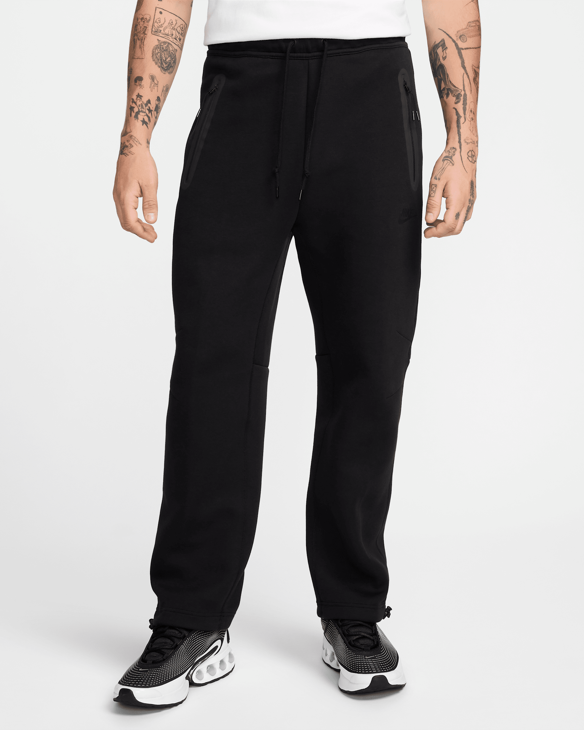 Nike Tech Men's Fleece Open-Hem Pants - Black/Black