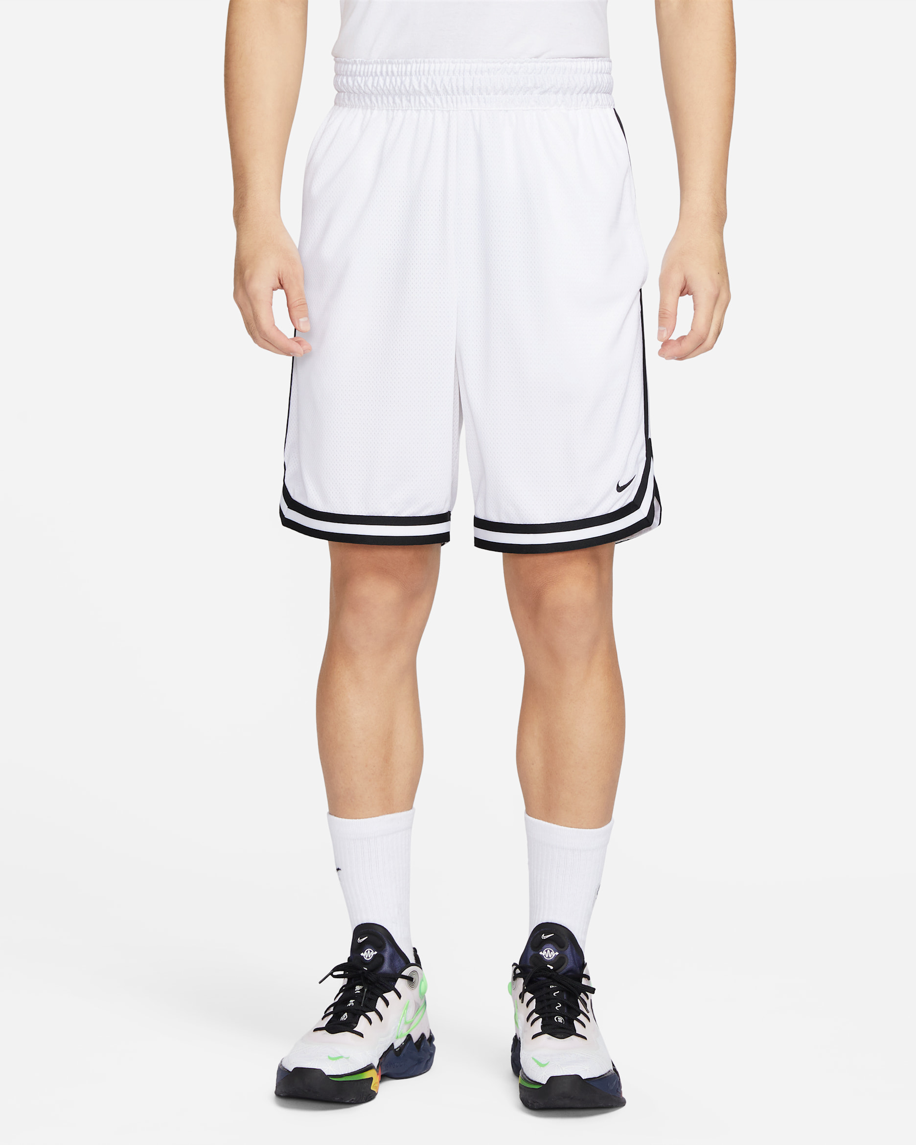 나이키 DNA 남성 드라이 핏 8인치 농구 쇼츠 - 화이트/블랙/블랙
