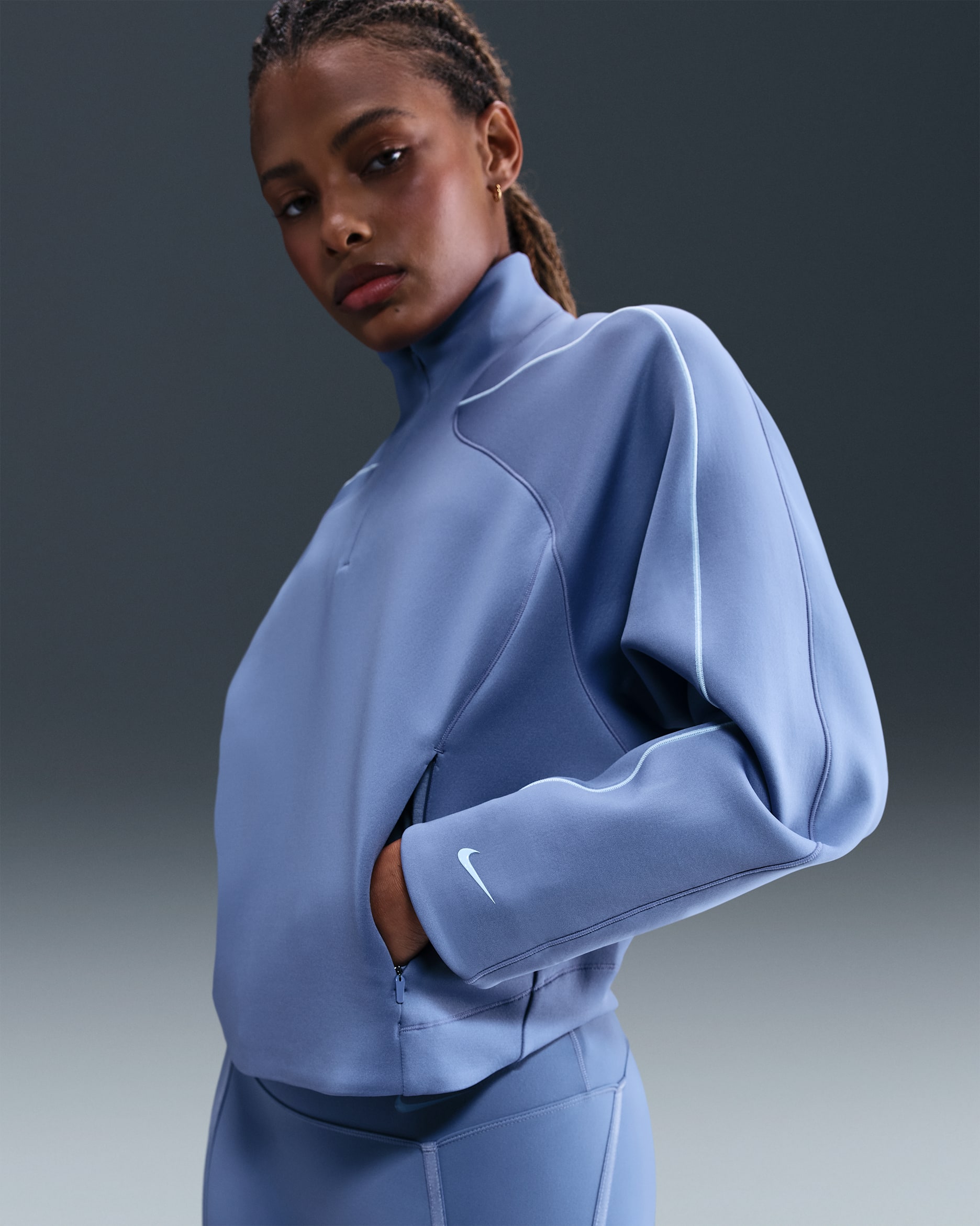Nike Universa Women's Dri-FIT 1/4-Zip Top - World Indigo/Celestine Blue/Celestine Blue