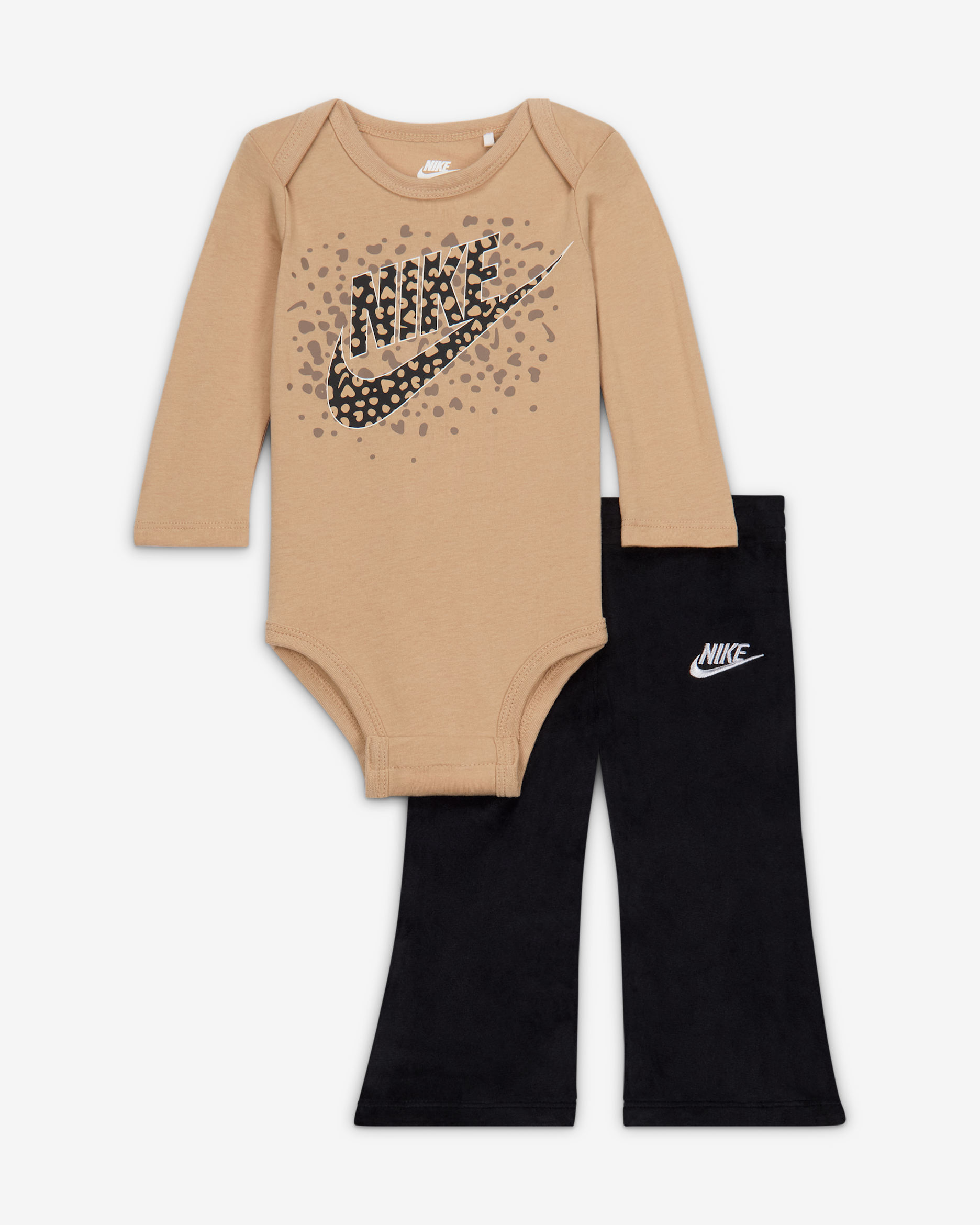 Conjunto de 2 piezas de velour para bebé (3 a 6 meses) Nike Wild Warmth - Negro