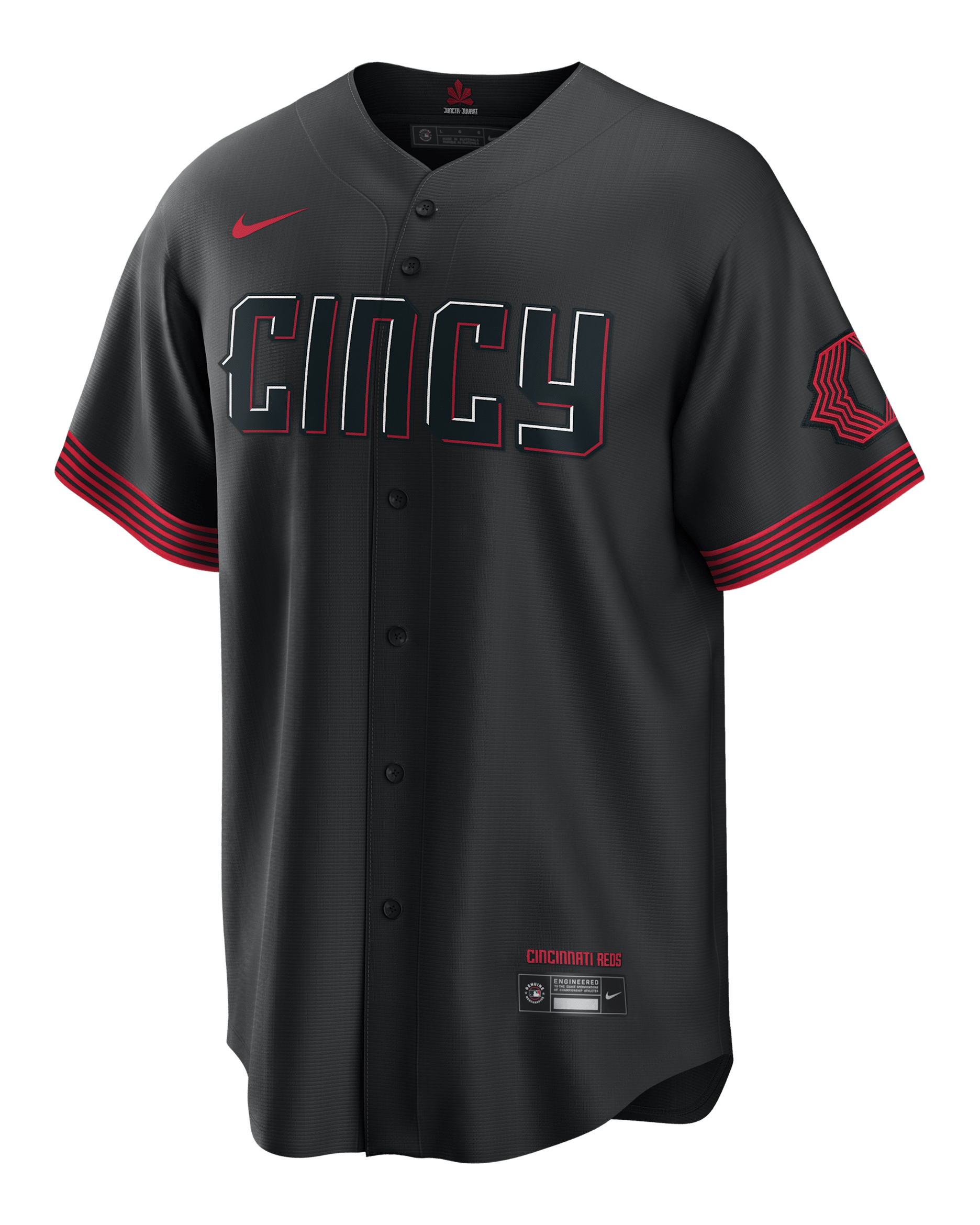 Jersey de béisbol Replica para hombre MLB Cincinnati Reds City Connect (Barry Larkin) - Negro