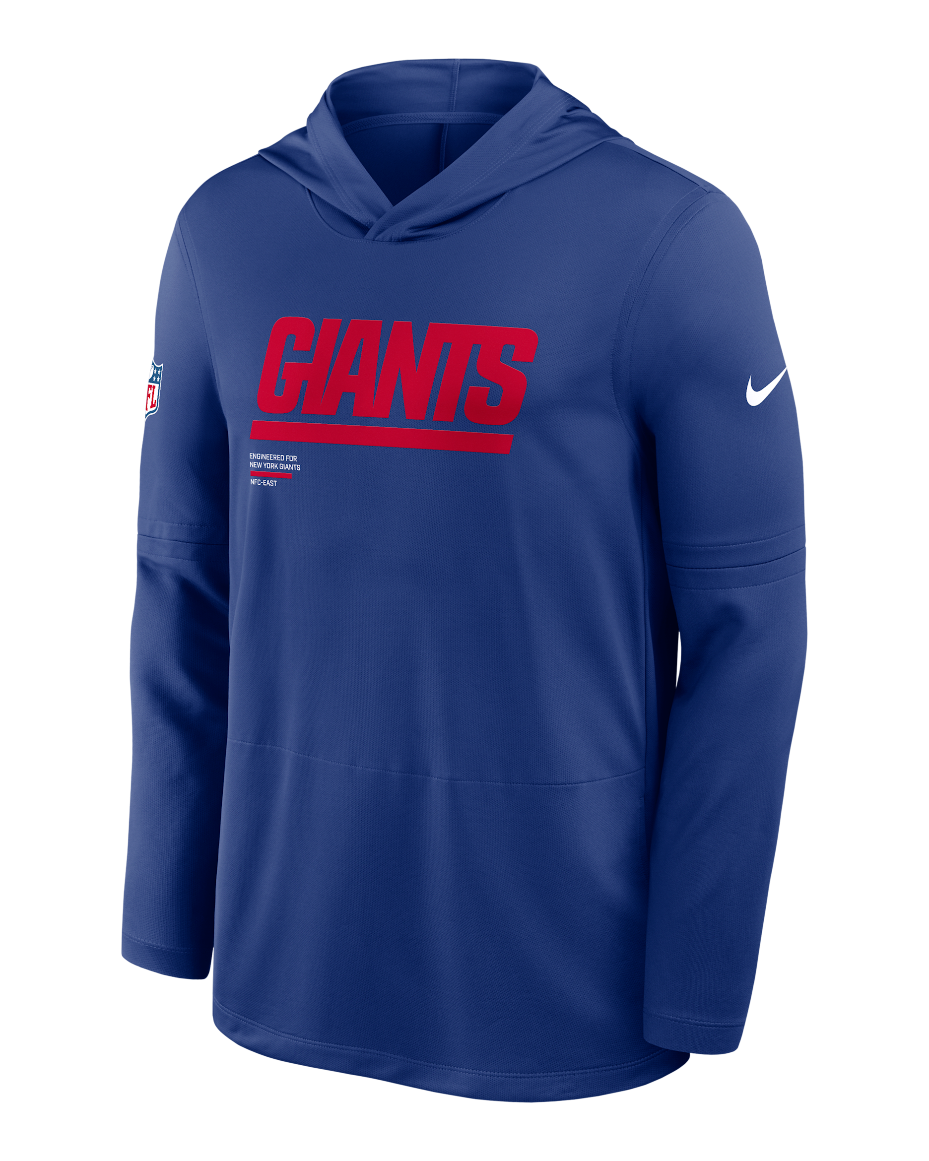 New York Giants Pure Fury Sideline Men's Nike Dri-FIT NFL Long-Sleeve Hooded Top - Royal