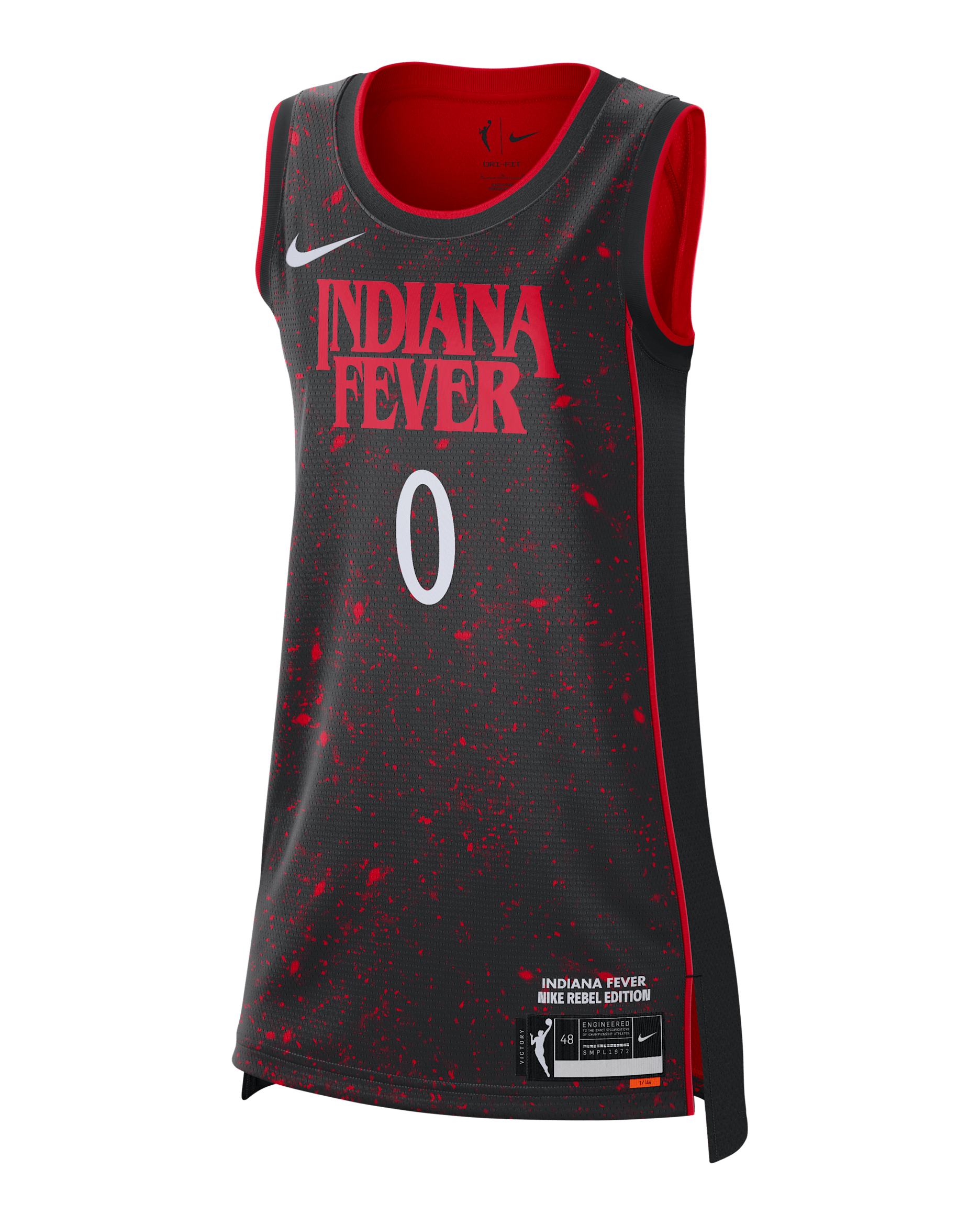 Kelsey Mitchell Indiana Fever x Stranger Things 2025 Rebel Edition Women’s Nike Dri-FIT WNBA Victory Jersey - Black/University Red
