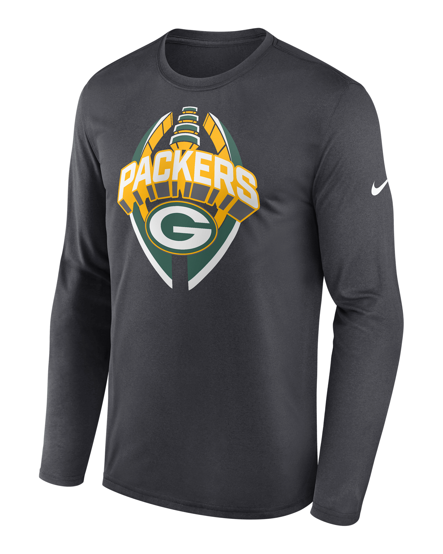 Green Bay Packers Legend Icon Men's Nike Dri-FIT NFL Long-Sleeve T-Shirt - Anthracite