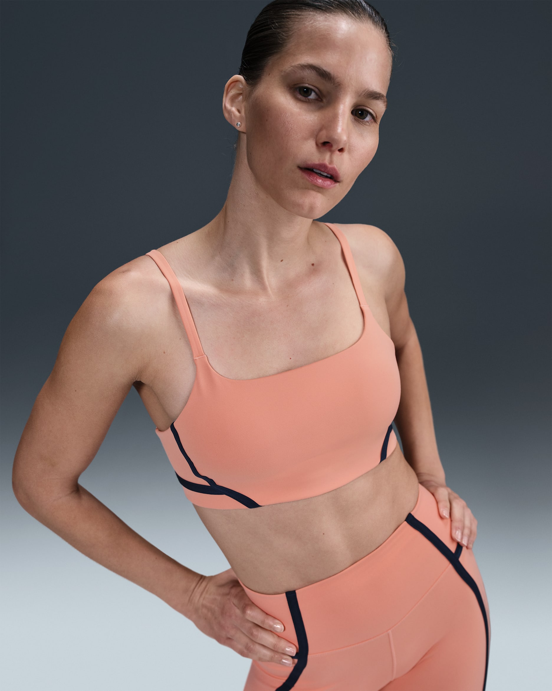 Nike One Convertible Women's Light-Support Lightly Lined Sports Bra - Apricot Agate/Apricot Agate/Armory Navy/Black