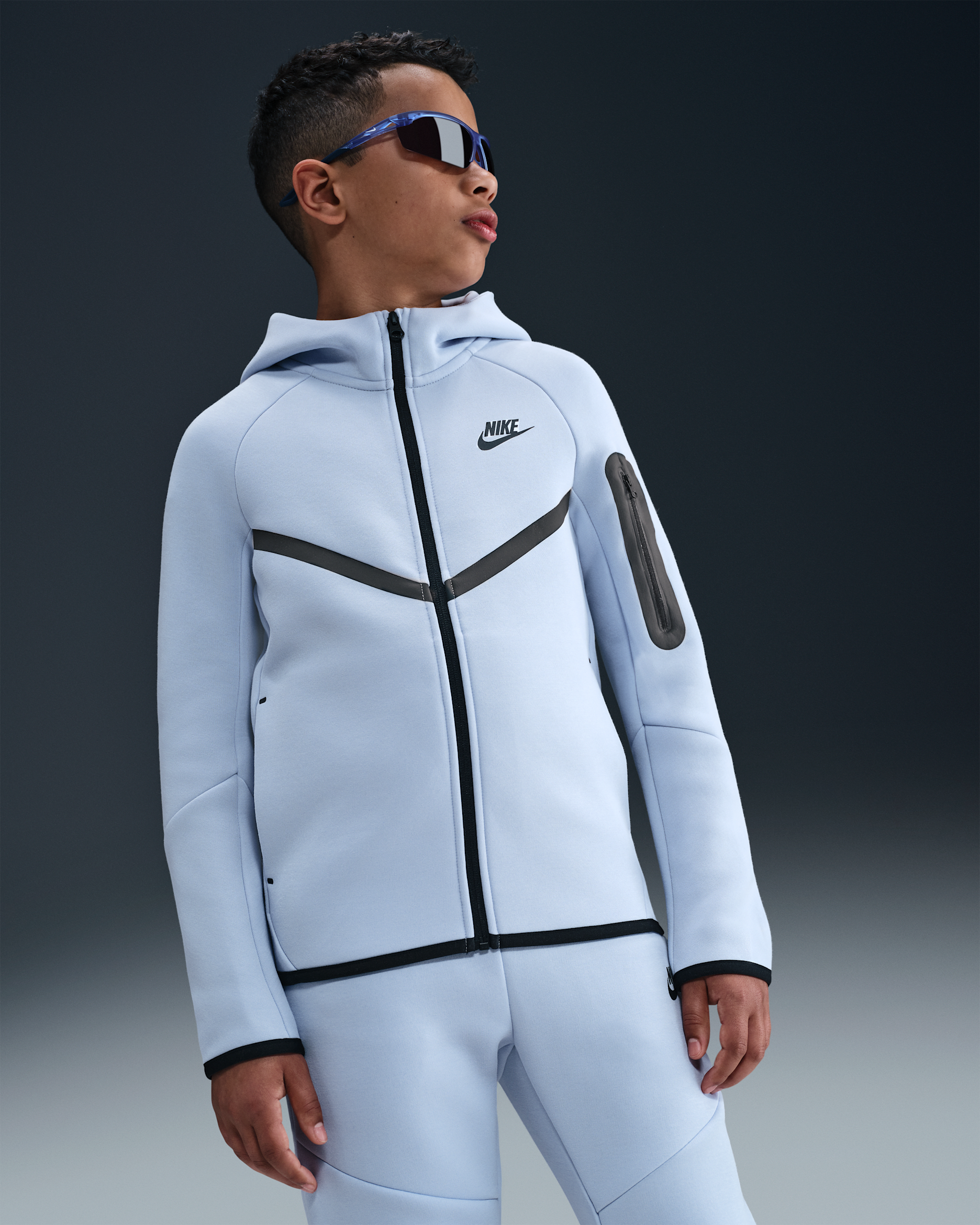 Nike Sportswear Tech Fleece Dessuadora amb caputxa i cremallera completa - Nen/a - Ghost/Negre/Negre