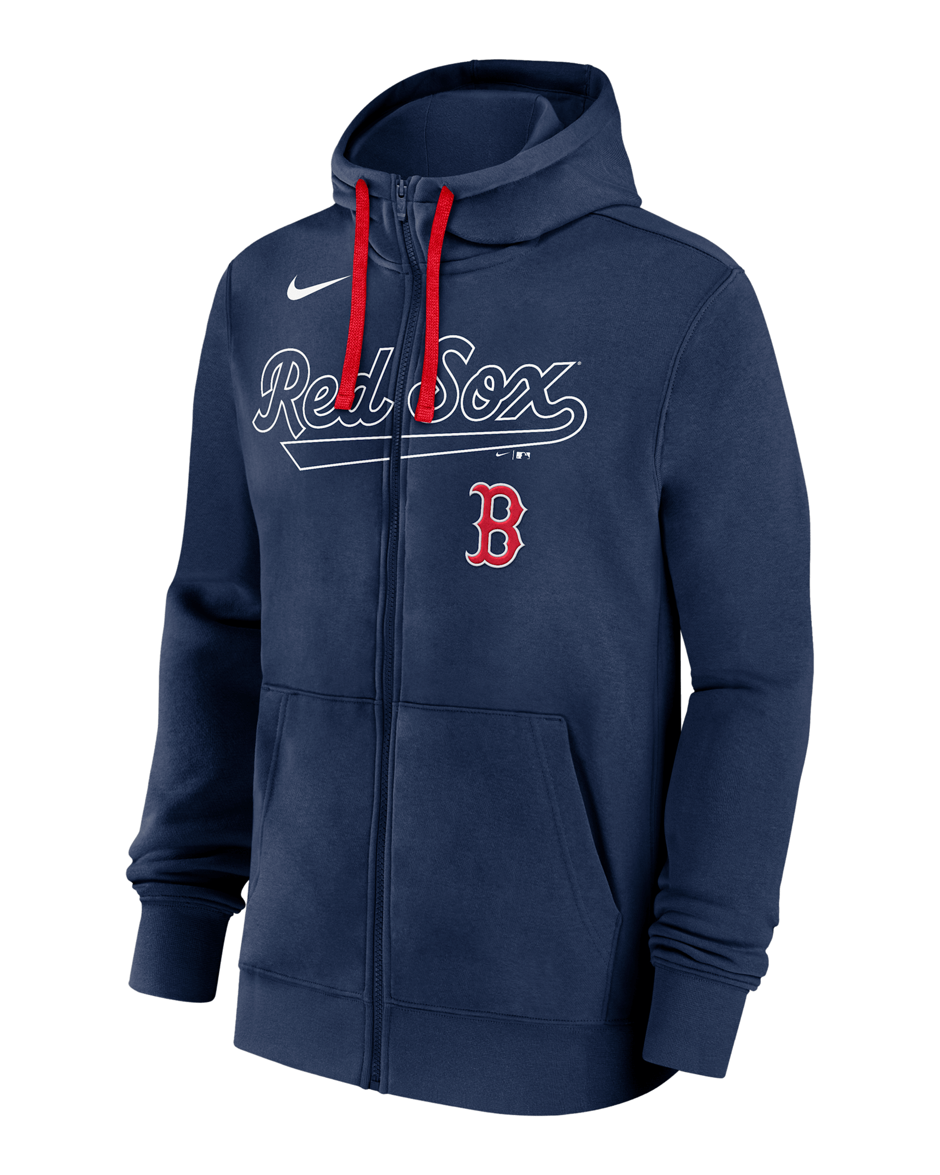 Boston Red Sox Knockout Script Men's Nike MLB Full-Zip Hoodie - Navy