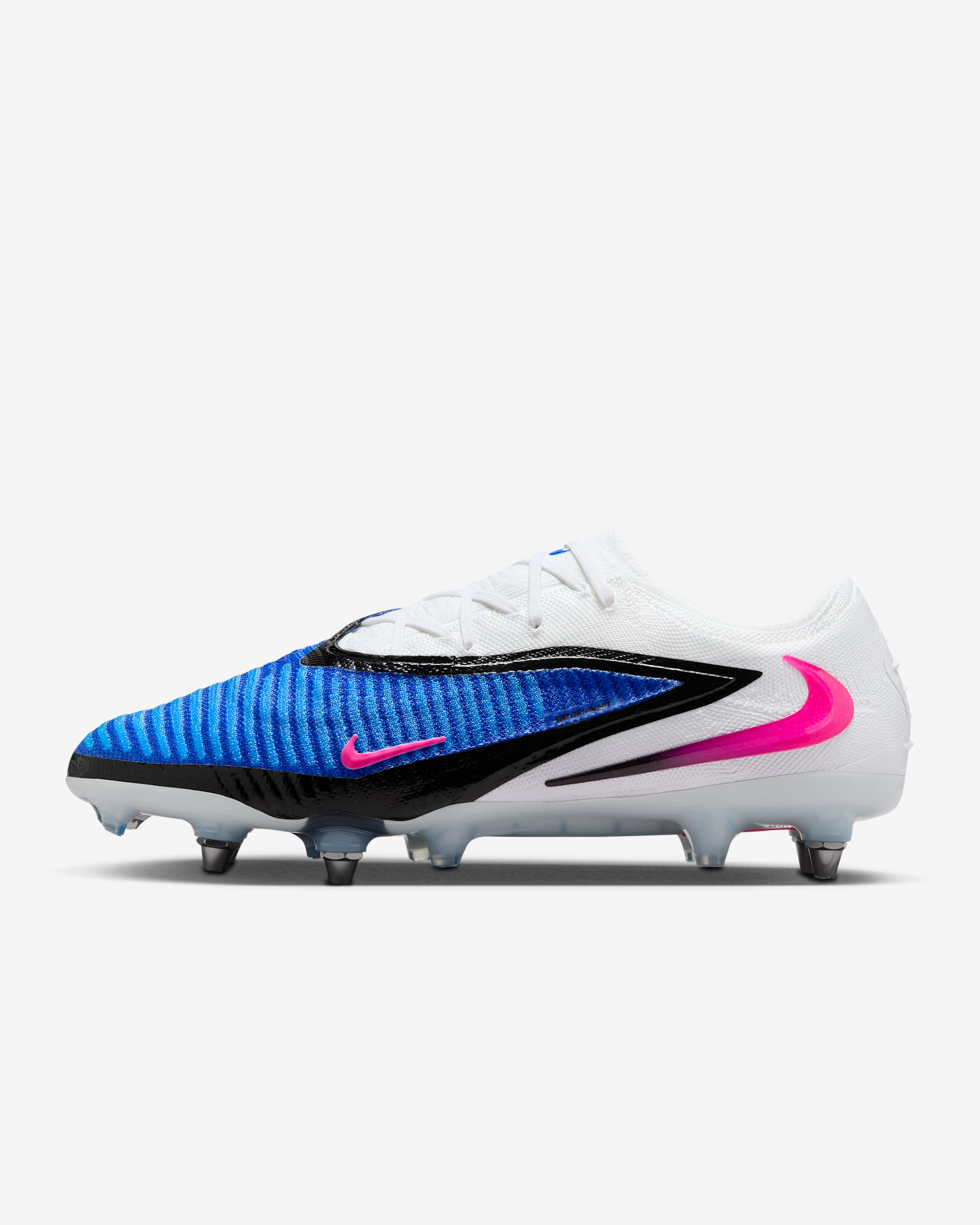 Nike Phantom 6 Low Elite-fodboldstøvler til blødt underlag - Racer Blue/hvid/Pink Blast