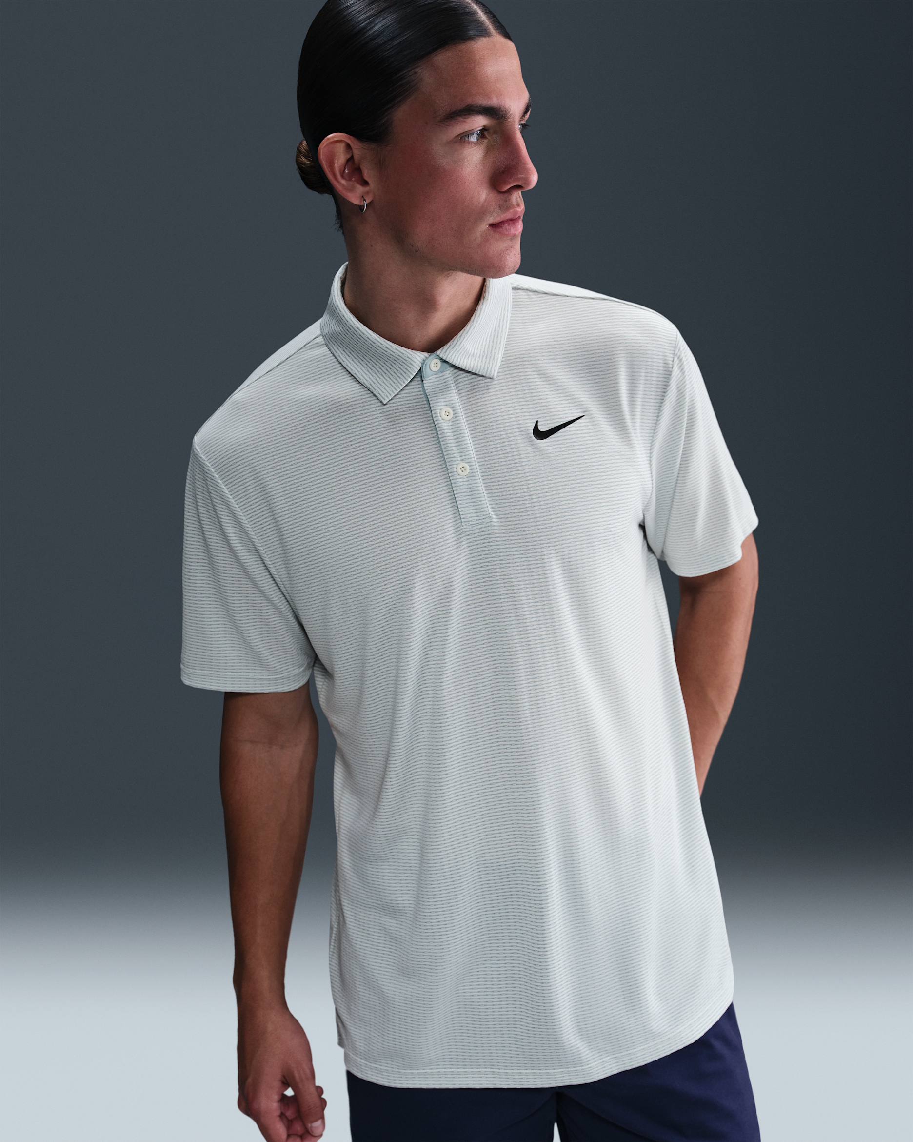Nike Tour Men's Dri-FIT Textured Golf Polo - Pale Ivory/Black