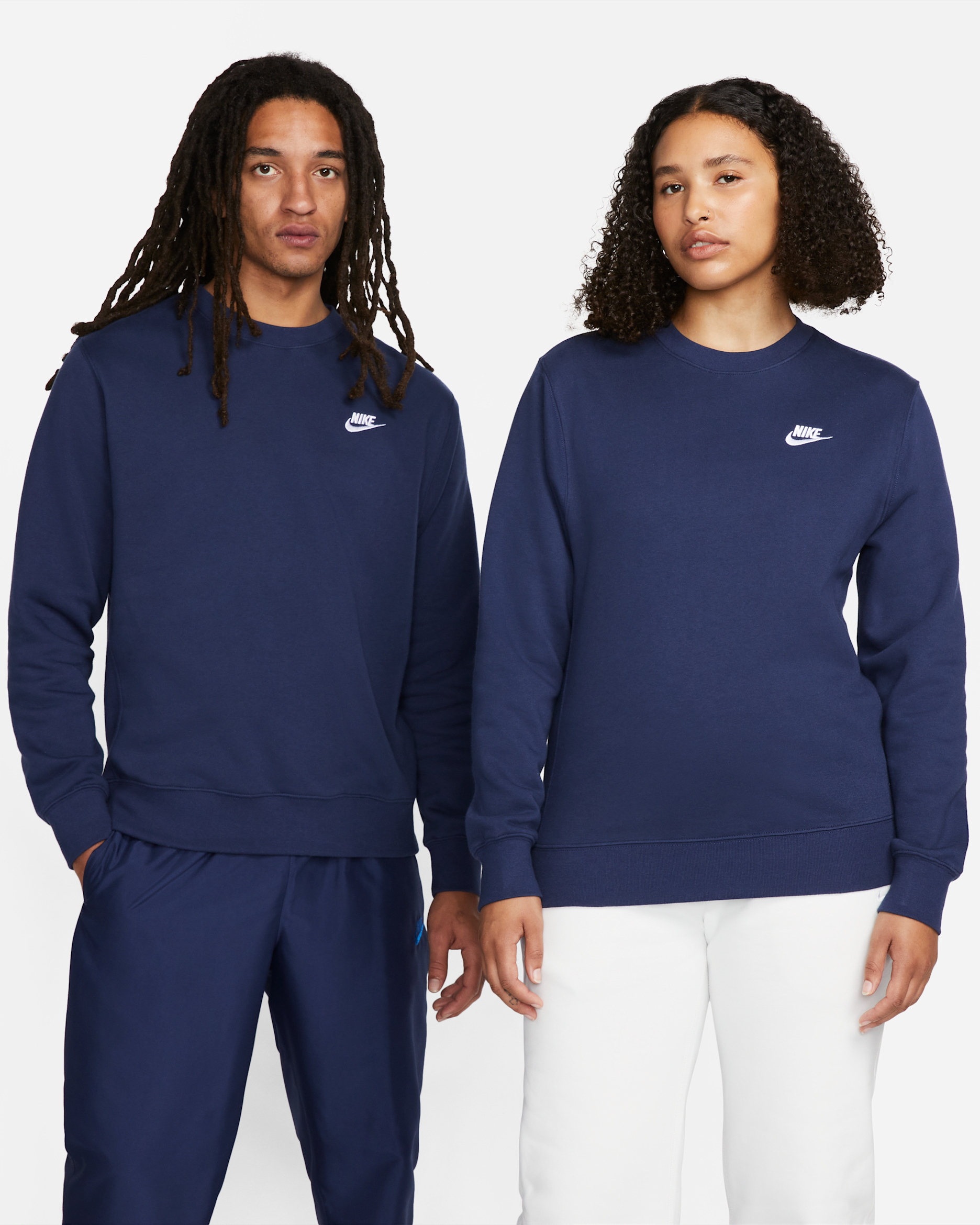 Nike Sportswear Club Fleece Men's Crew - Midnight Navy/White