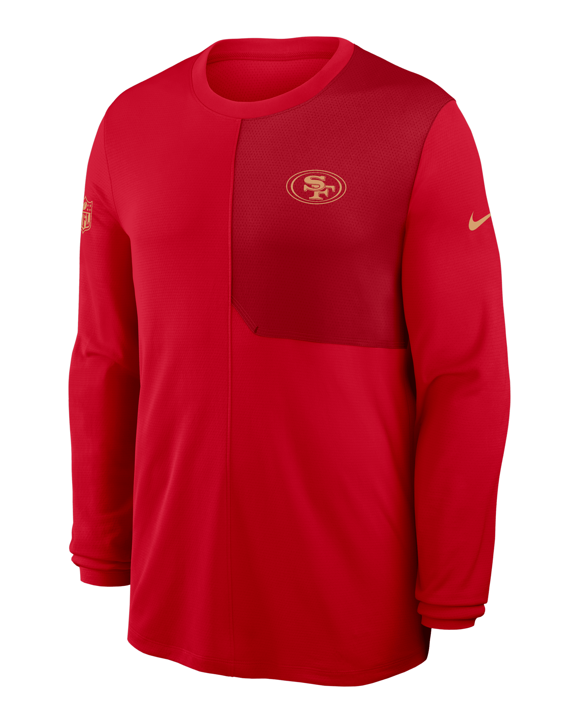Playera de manga larga Nike Dri-FIT de la NFL para hombre San Francisco 49ers Sideline Coach - Rojo