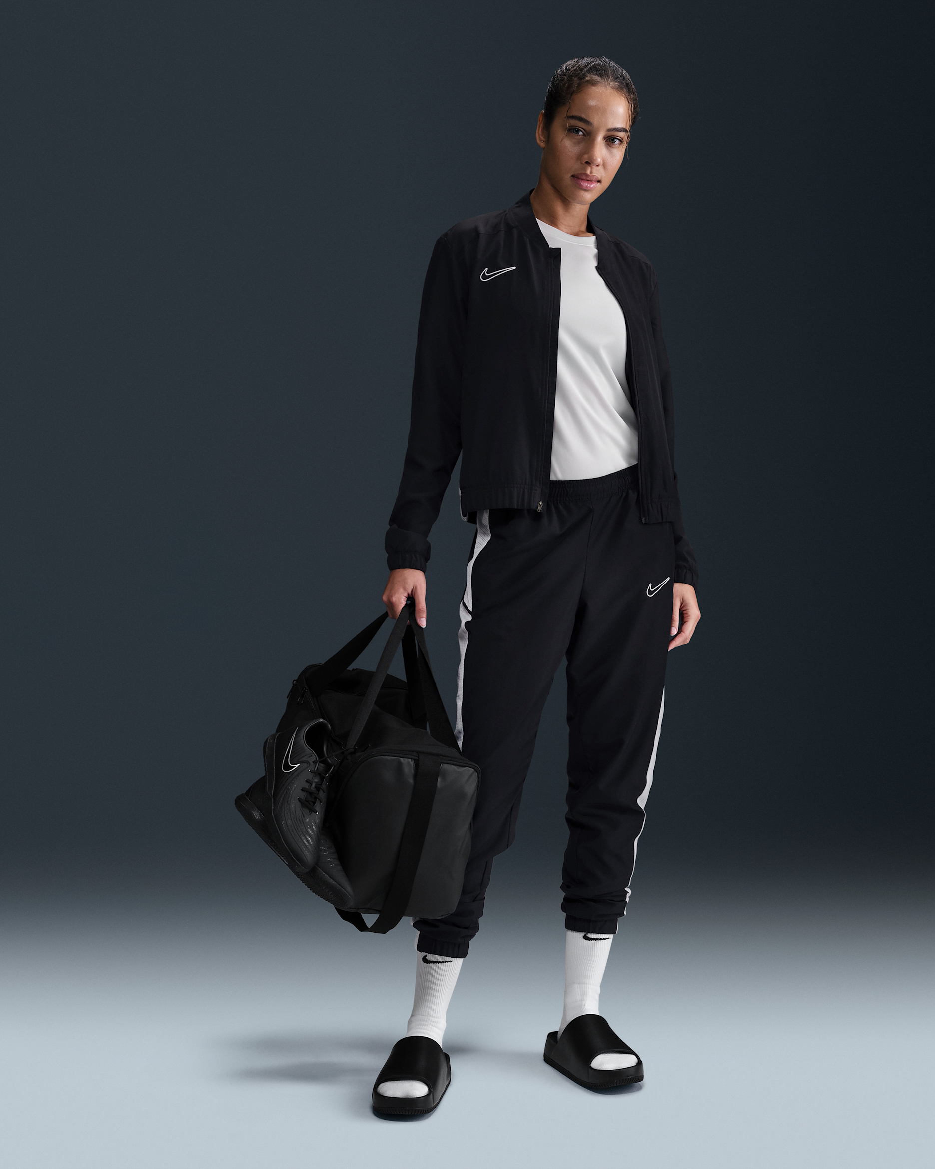 Nike Academy Dri-FIT-Fußball-Trainingsanzug aus Webmaterial (Damen) - Schwarz/Weiß/Weiß