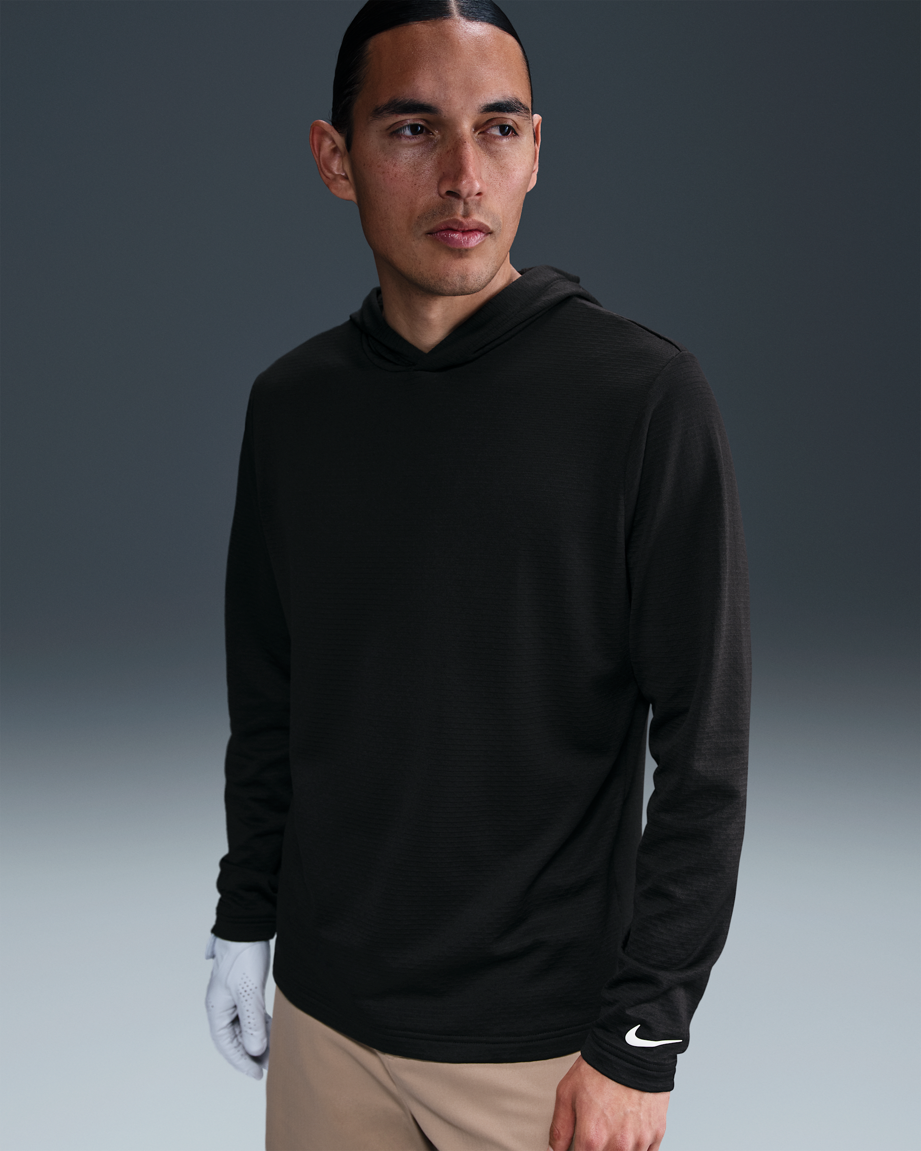 Nike Tour Men's Dri-FIT Golf Hoodie - Black/White