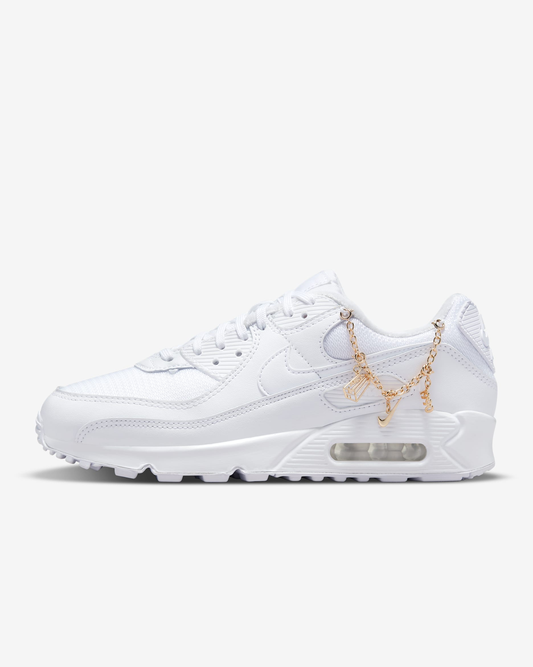 Γυναικείο παπούτσι Nike Air Max 90 Premium - Λευκό/Metallic Gold/Λευκό