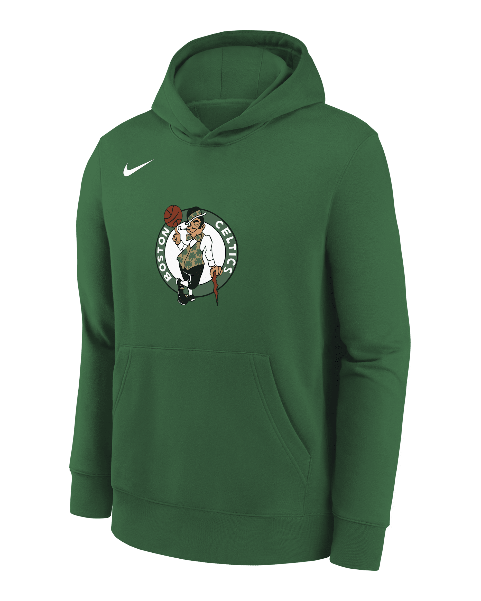 Boston Celtics Club Sudadera con gorro sin cierre Nike de la NBA para niños talla pequeña - Trébol
