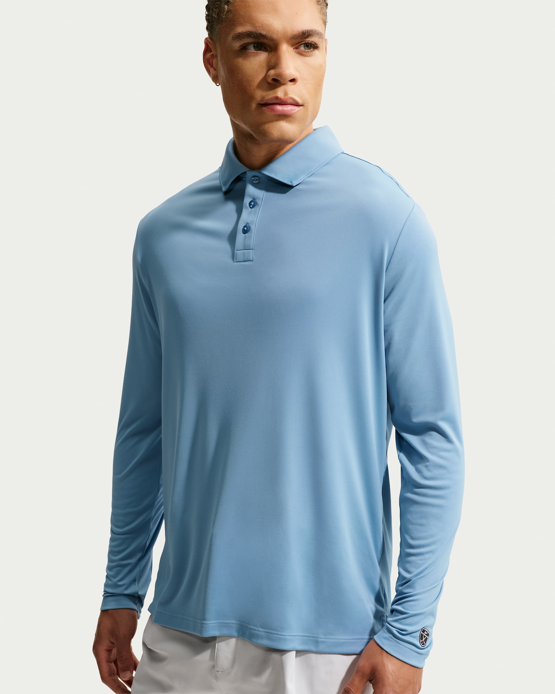 Polo de golf de manga larga Dri-FIT para hombre Nike Par - Azul de trabajo/Azul de trabajo