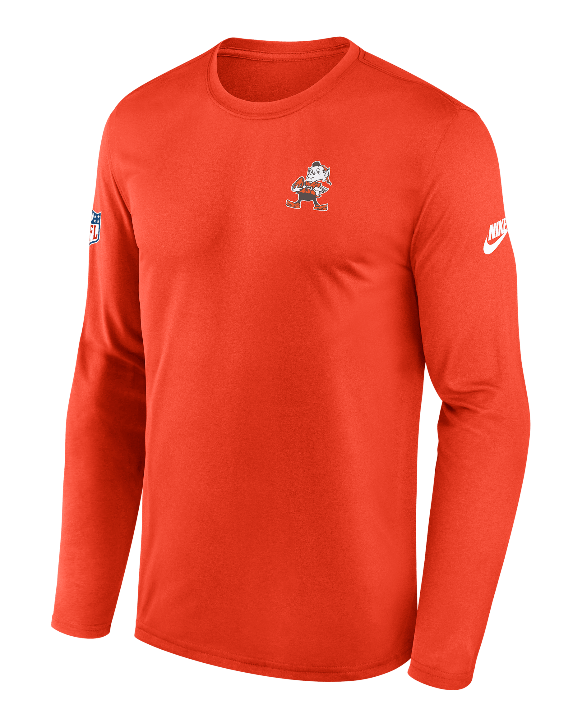 Cleveland Browns Alt Legend Small Logo Men's Nike Dri-FIT NFL Long-Sleeve T-Shirt - Orange