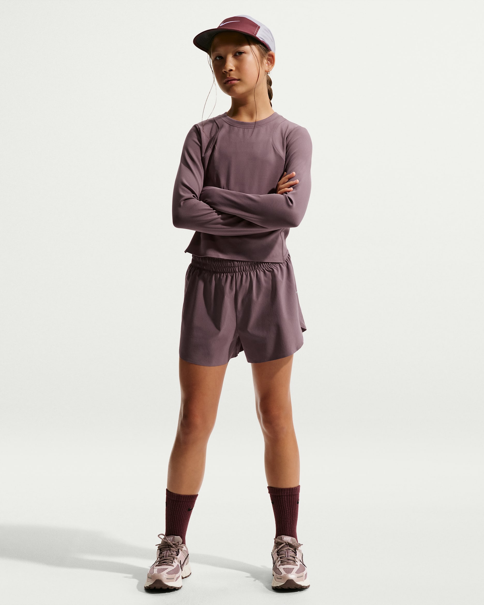 Nike MAVN Girls' Dri-FIT 3" Mid-Rise Repel Running Shorts - Tattoo/Black/Tattoo