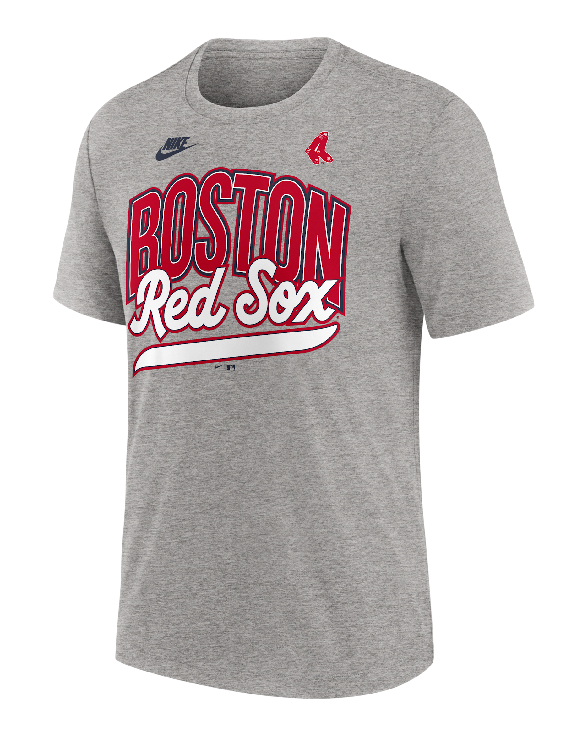 Playera Nike de la MLB para hombre Boston Red Sox Cooperstown Retro - Gris jaspeado