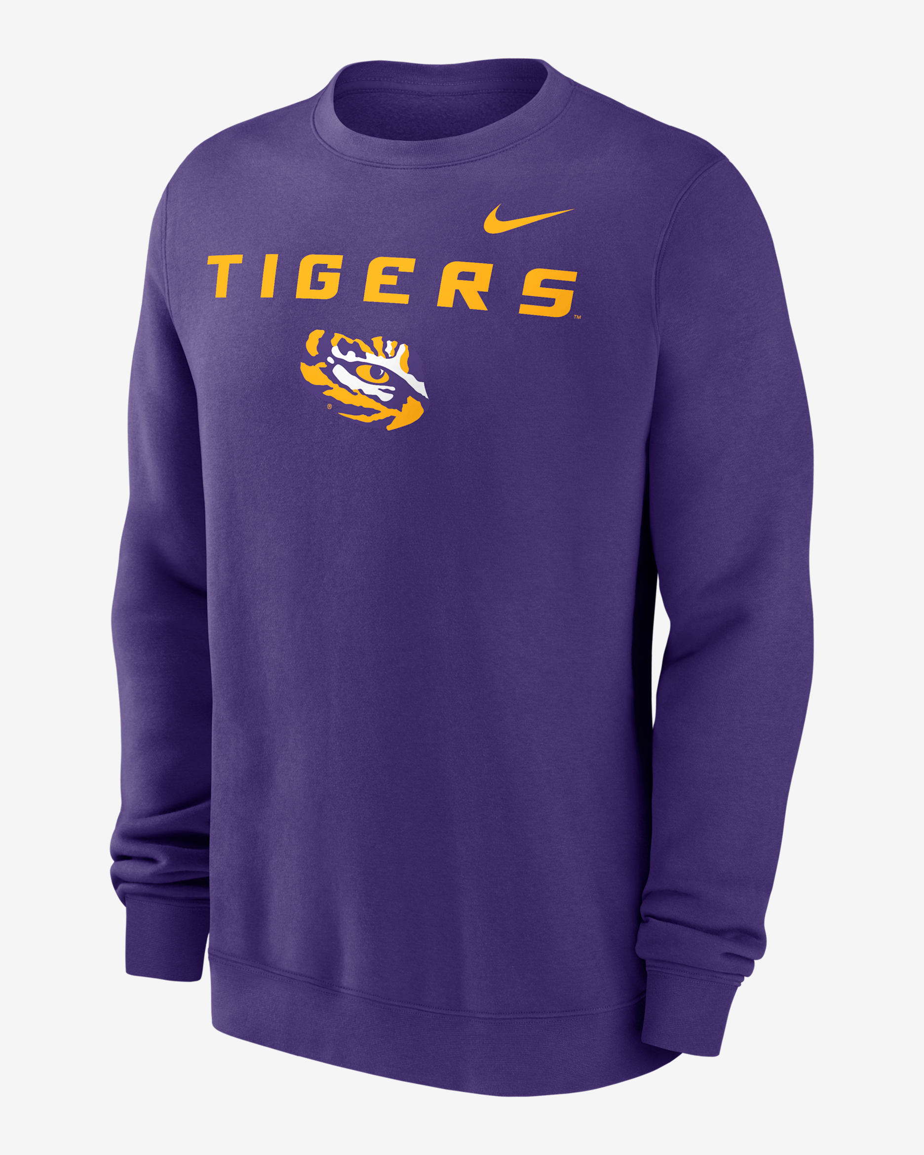 LSU Tigers Primetime Primary Stack Men's Nike College Pullover Crew - Purple