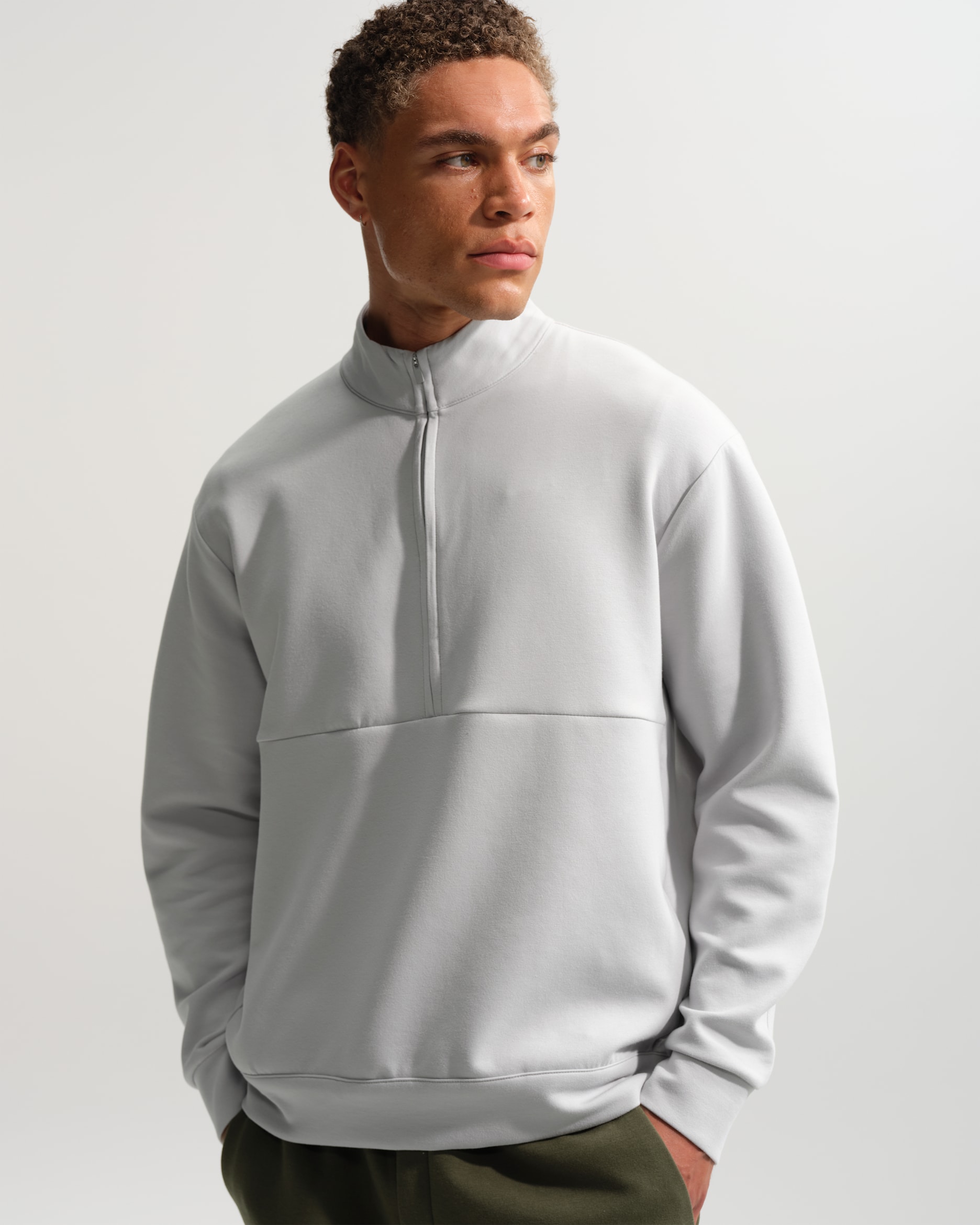 Nike 24.7 ImpossiblySoft Men's Dri-FIT 1/2-Zip Top - Grey Fog/Light Smoke Grey