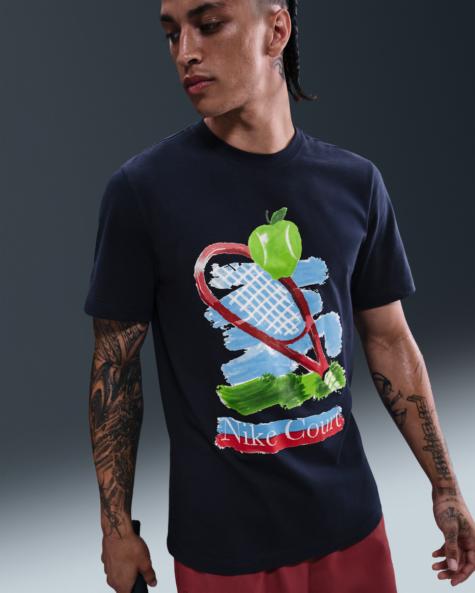 NikeCourt Men's Tennis T-Shirt - Obsidian