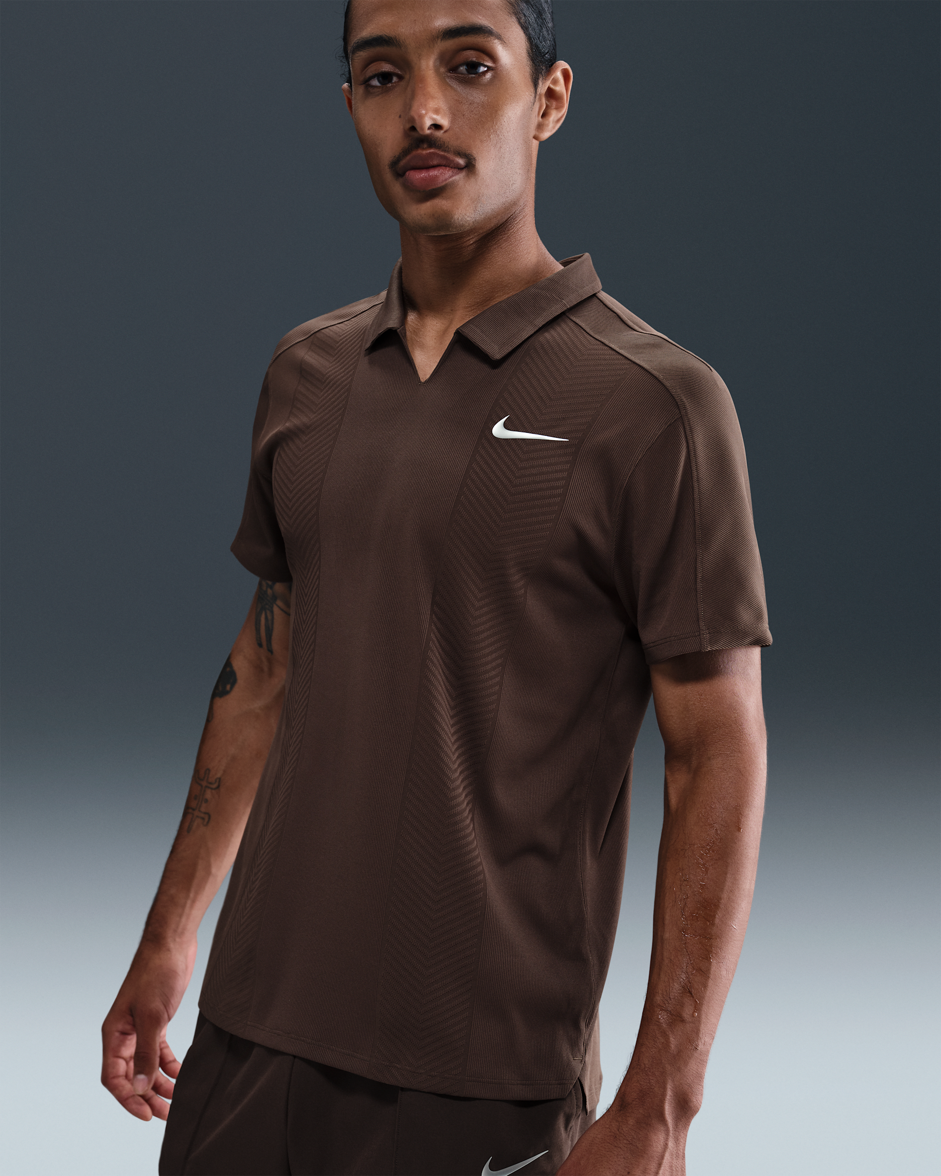 NikeCourt Slam Men's Dri-FIT ADV Tennis Polo - Baroque Brown