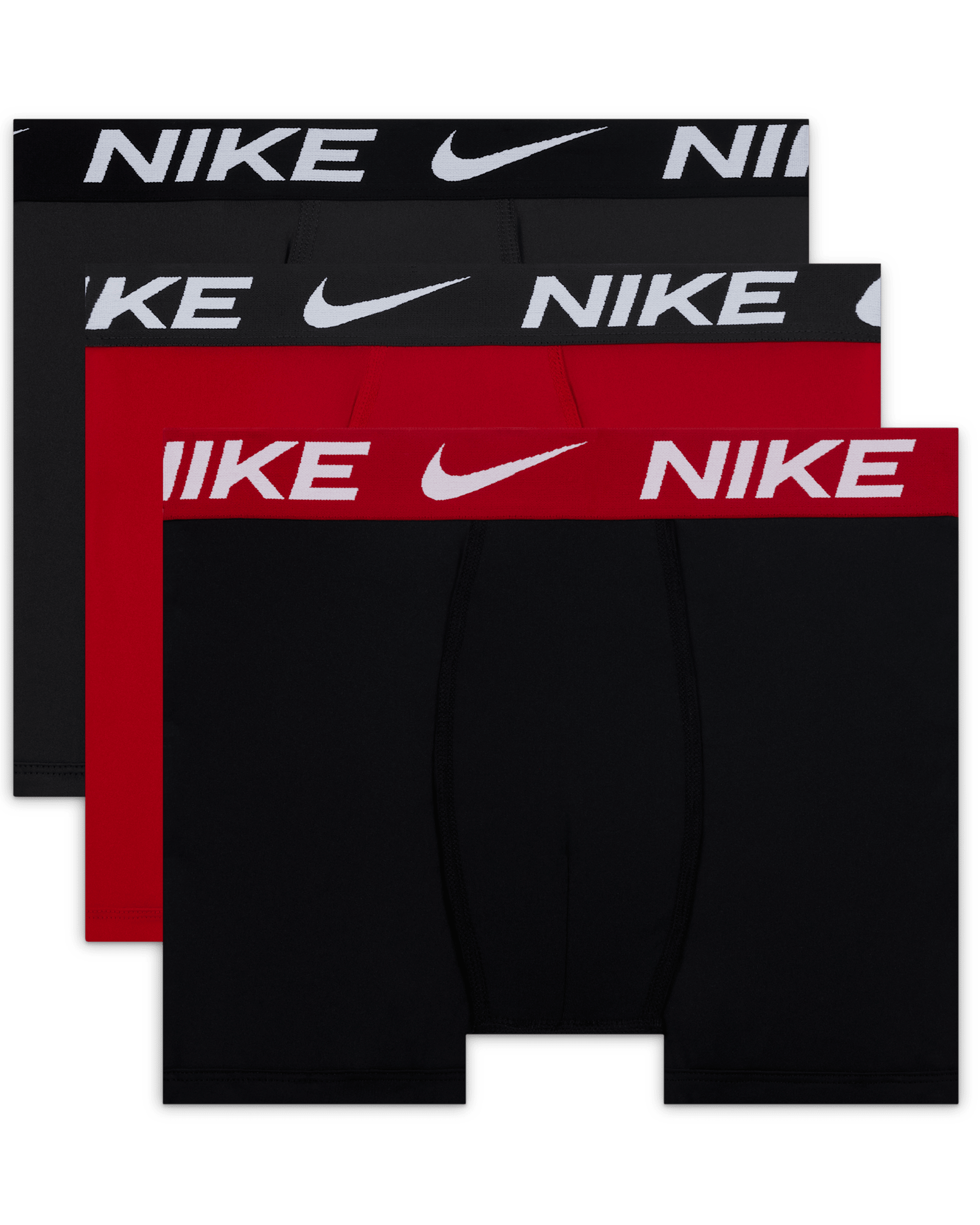 Nike Dri-FIT Essentials Big Kids' Boxer Briefs (3-Pack) - Multi-Color/University Red