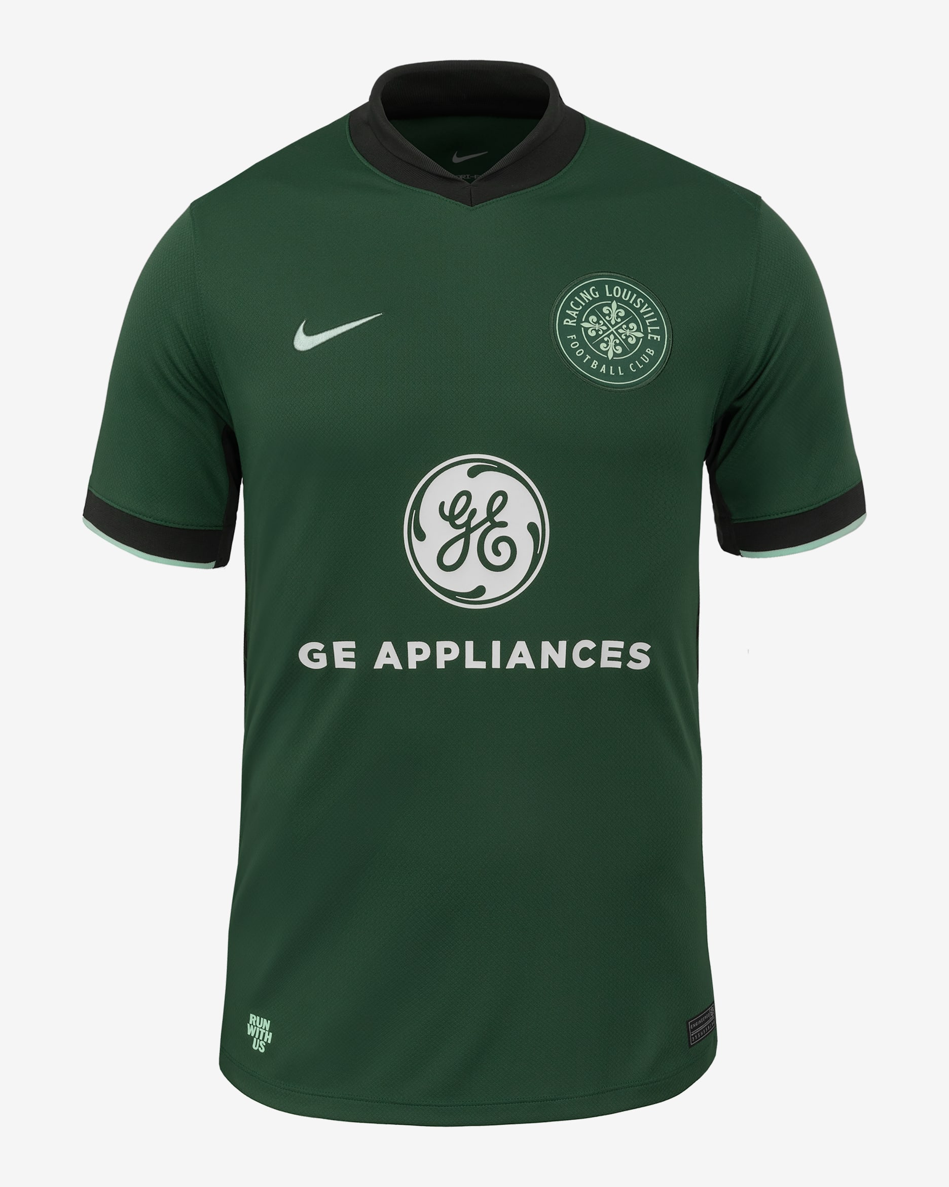 Jersey Nike Dri-FIT de la NWSL tipo réplica para hombre Racing Louisville FC 2025 Stadium visitante - Abeto/Bosque nocturno