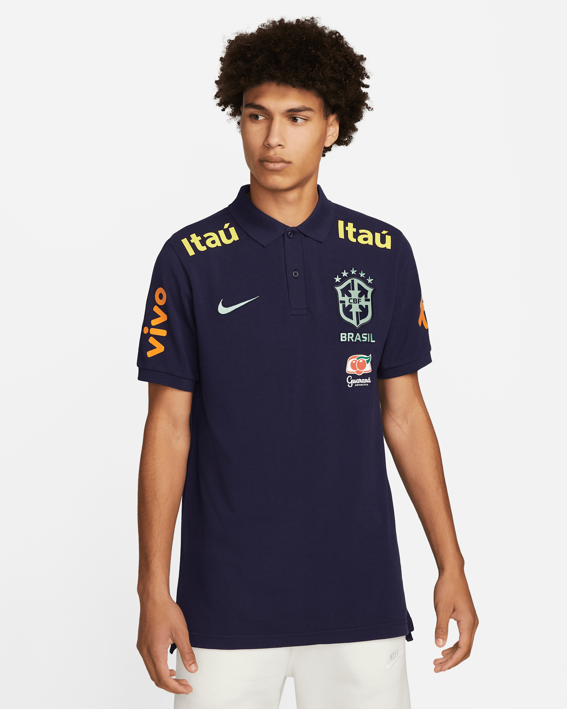 Brazil Men's Polo - Blackened Blue/Blackened Blue/Cucumber Calm