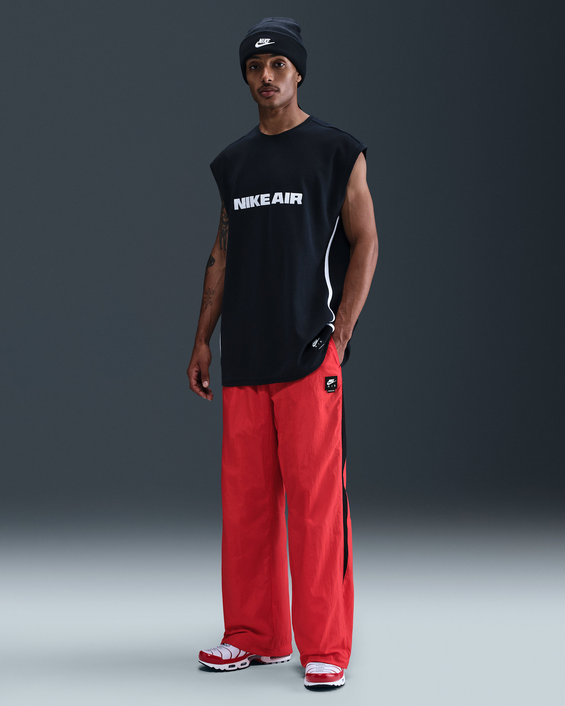 Nike Air Men's Woven Track Pants - University Red/Black/Black
