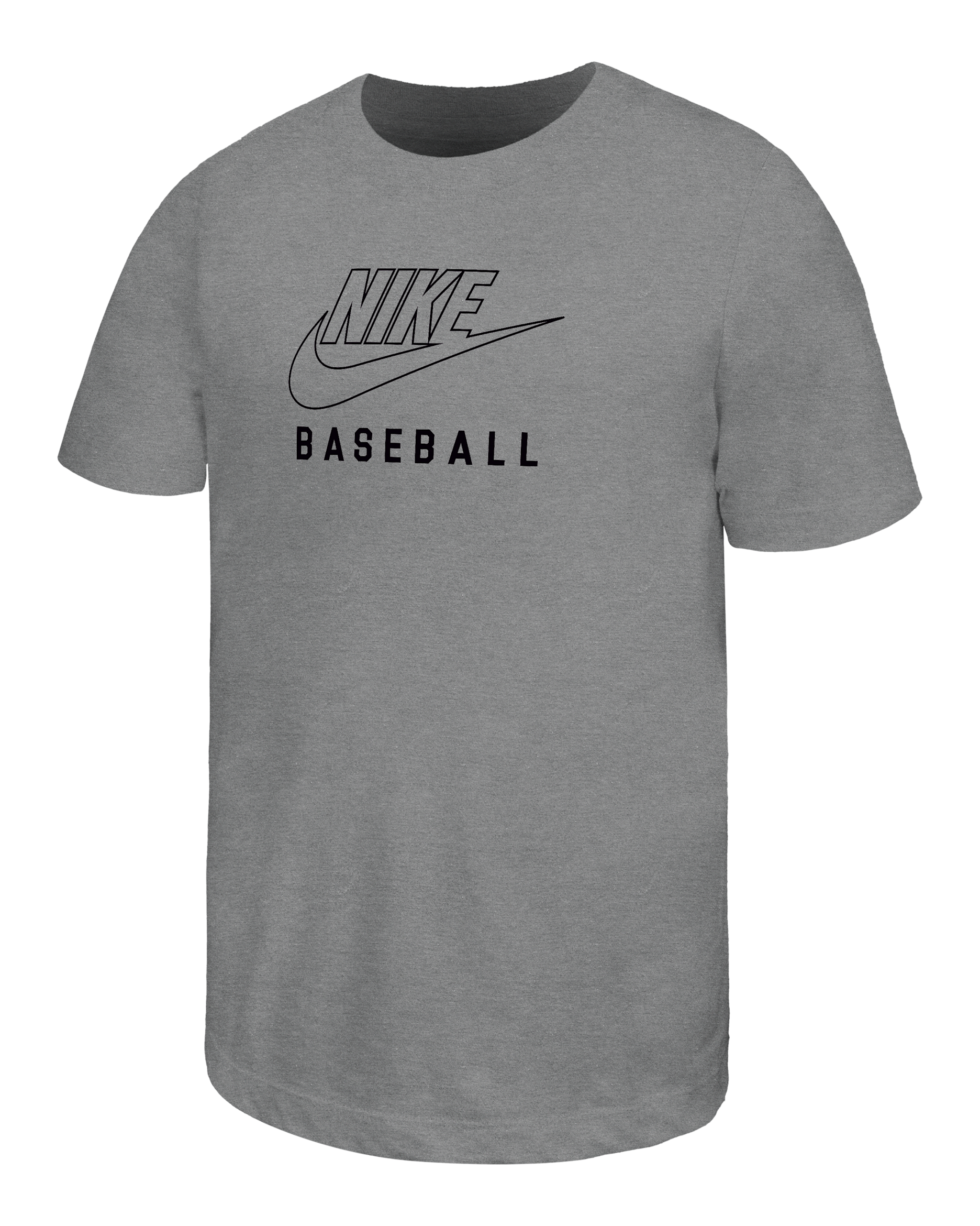 Nike Swoosh Big Kids' Baseball T-Shirt - Dark Grey Heather