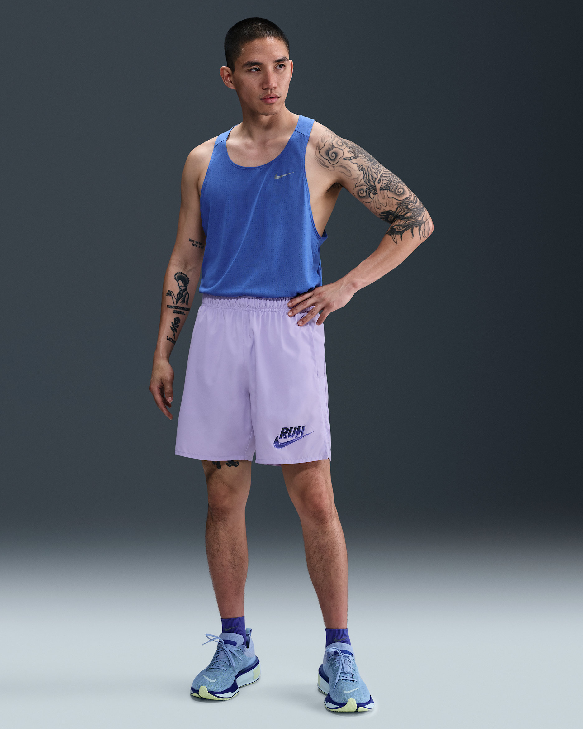 Nike Challenger Run Energy Men's Dri-FIT 7" Unlined Running Shorts - Hydrangeas/Hydrangeas/Hydrangeas/Hydrangeas