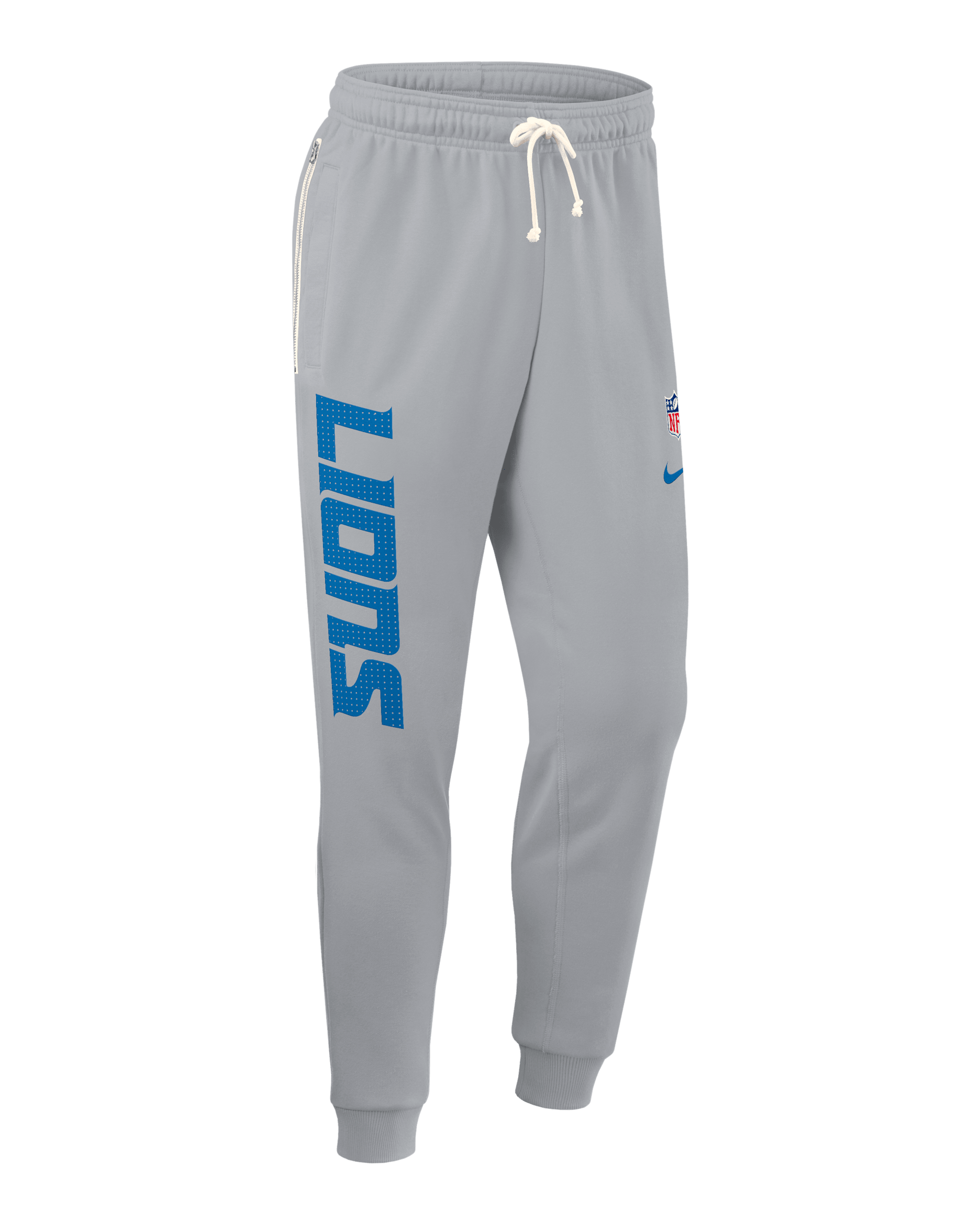 Pants Nike Dri-FIT de la NFL de pierna entallada para hombre Detroit Lions Ground Game Sideline - Gris