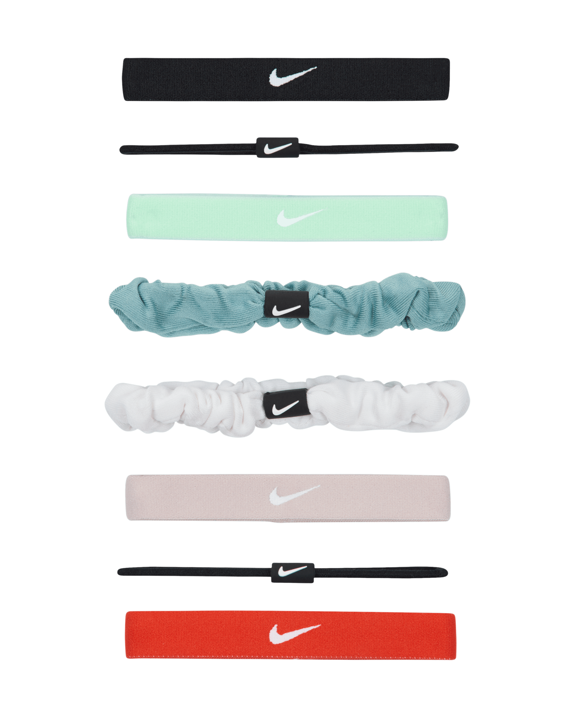 Nike Flex Classic verschillende haarelastiekjes (8 stuks) - Zwart/Zwart/Wit