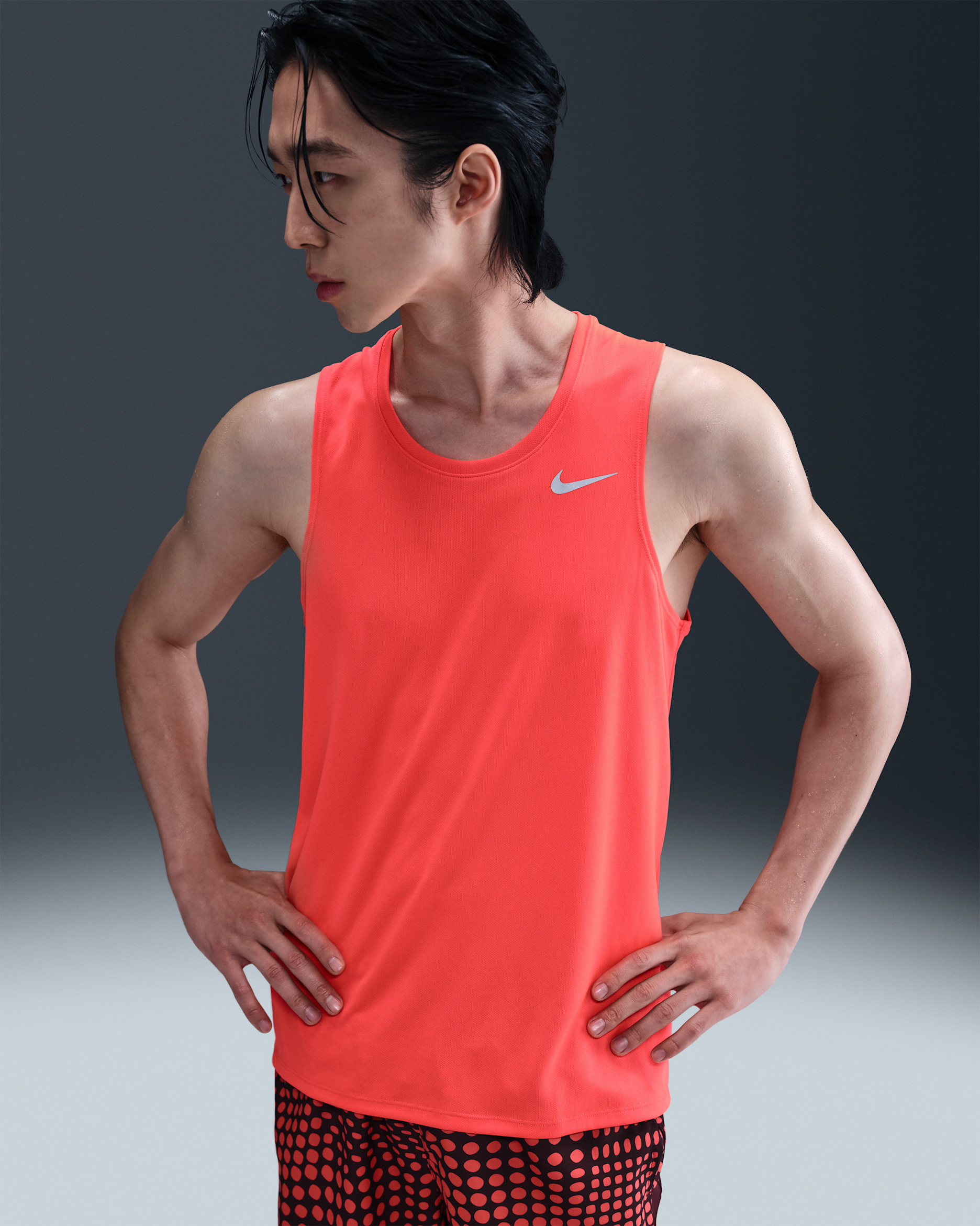 Nike Dri-FIT Miler Men's Running Tank - Bright Crimson