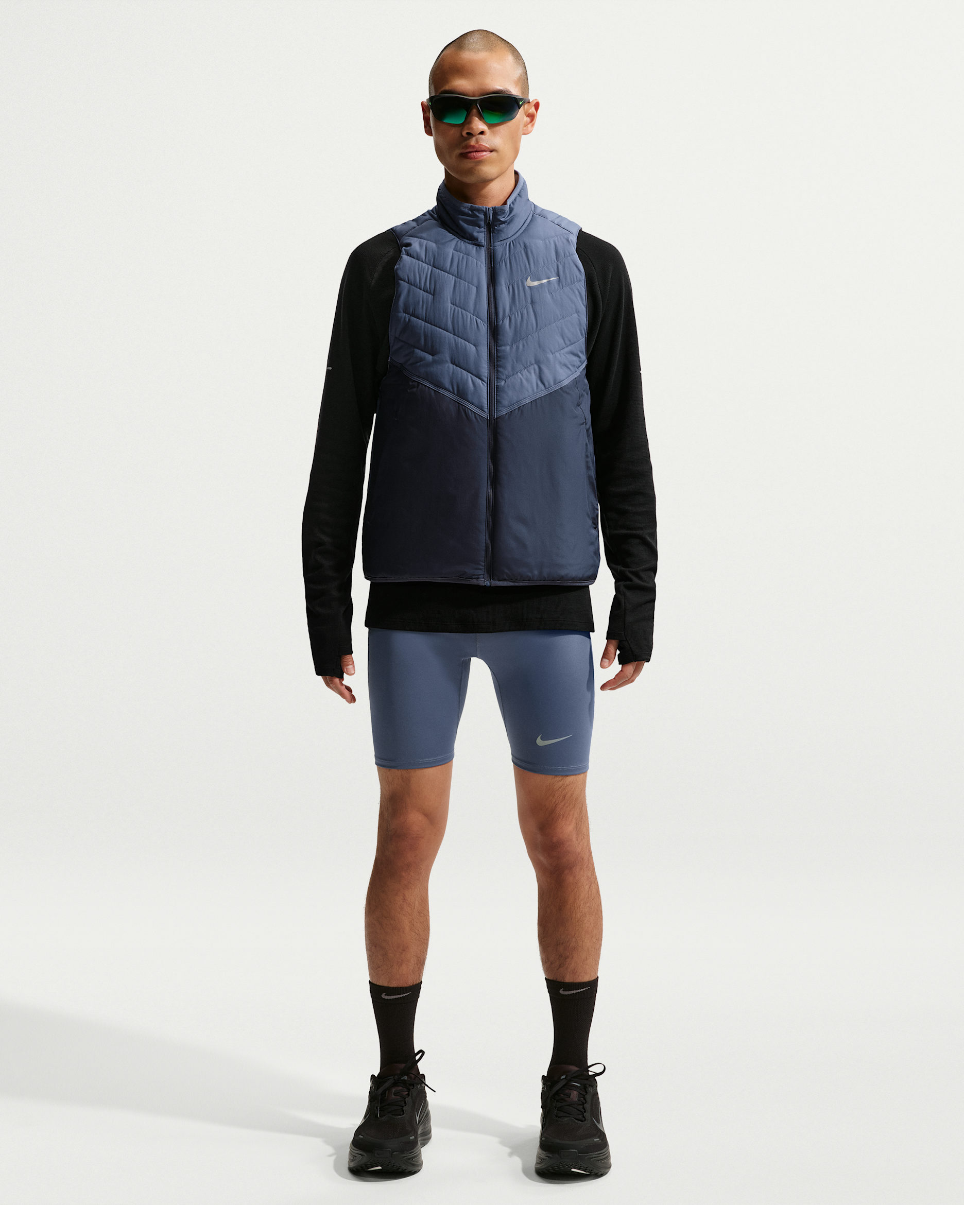 Nike Fast Men's Dri-FIT Brief-Lined Running 1/2-Length Tights - Diffused Blue