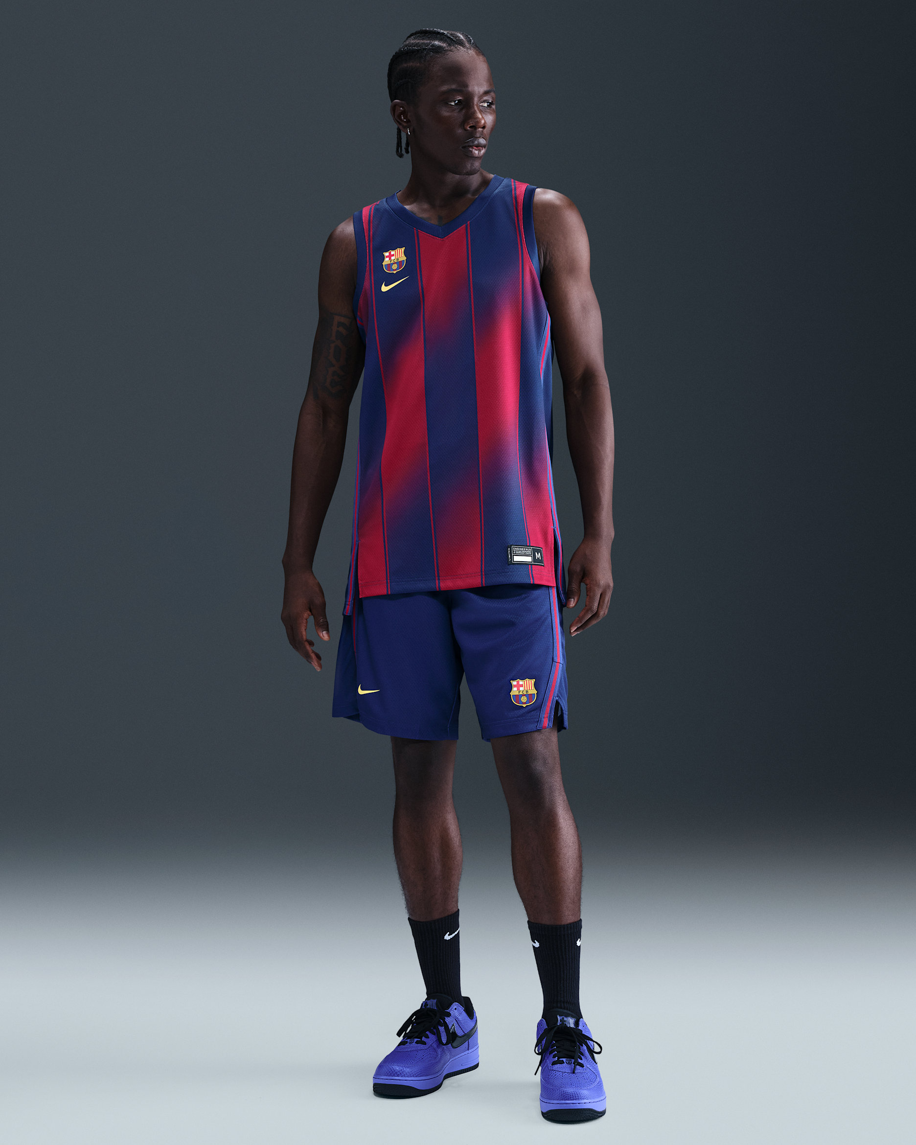 Replika pánských domácích kraťasů FCB - Deep Royal Blue/Noble Red