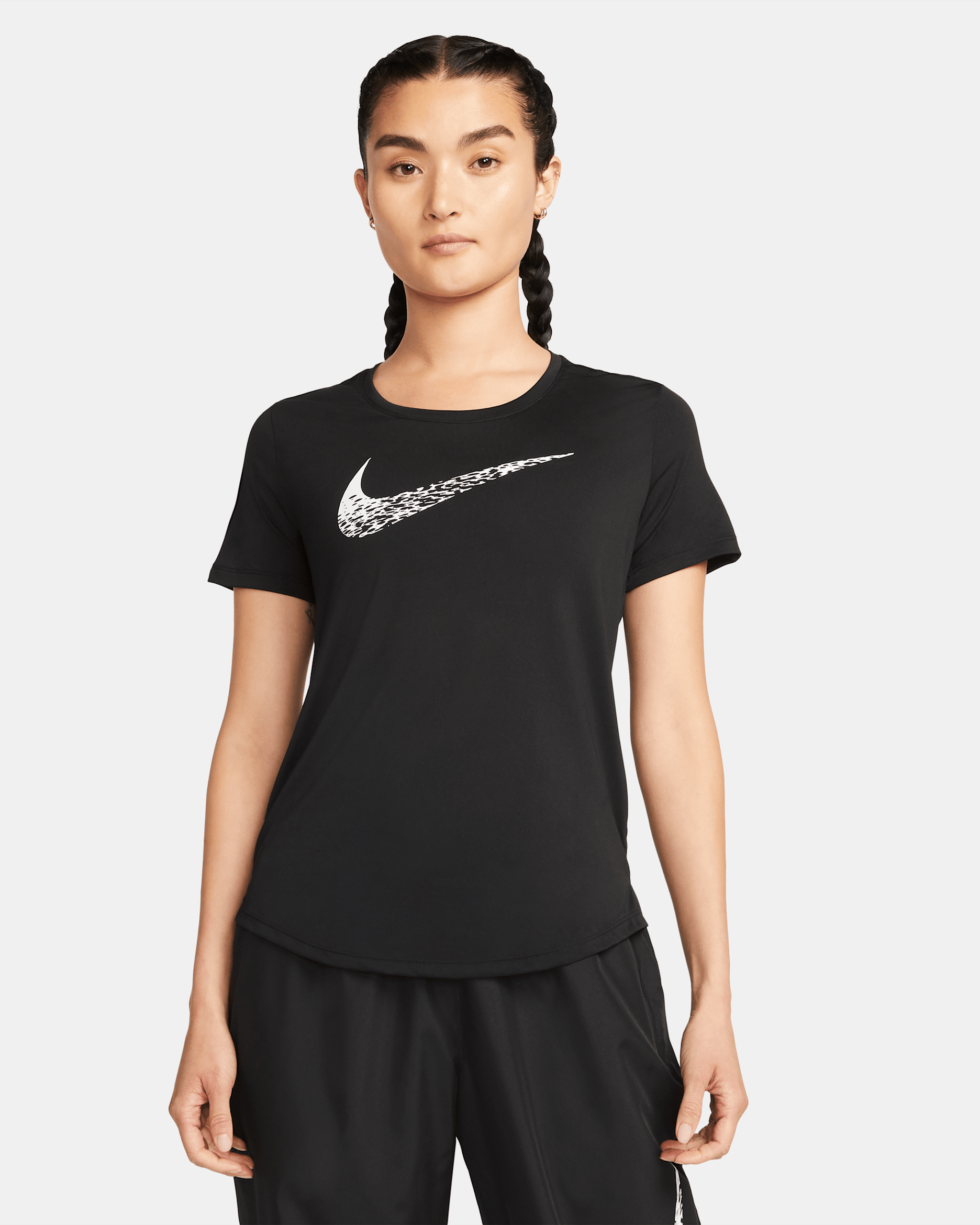 Nike Swoosh Run Women's Short-Sleeve Running Top - Black/White