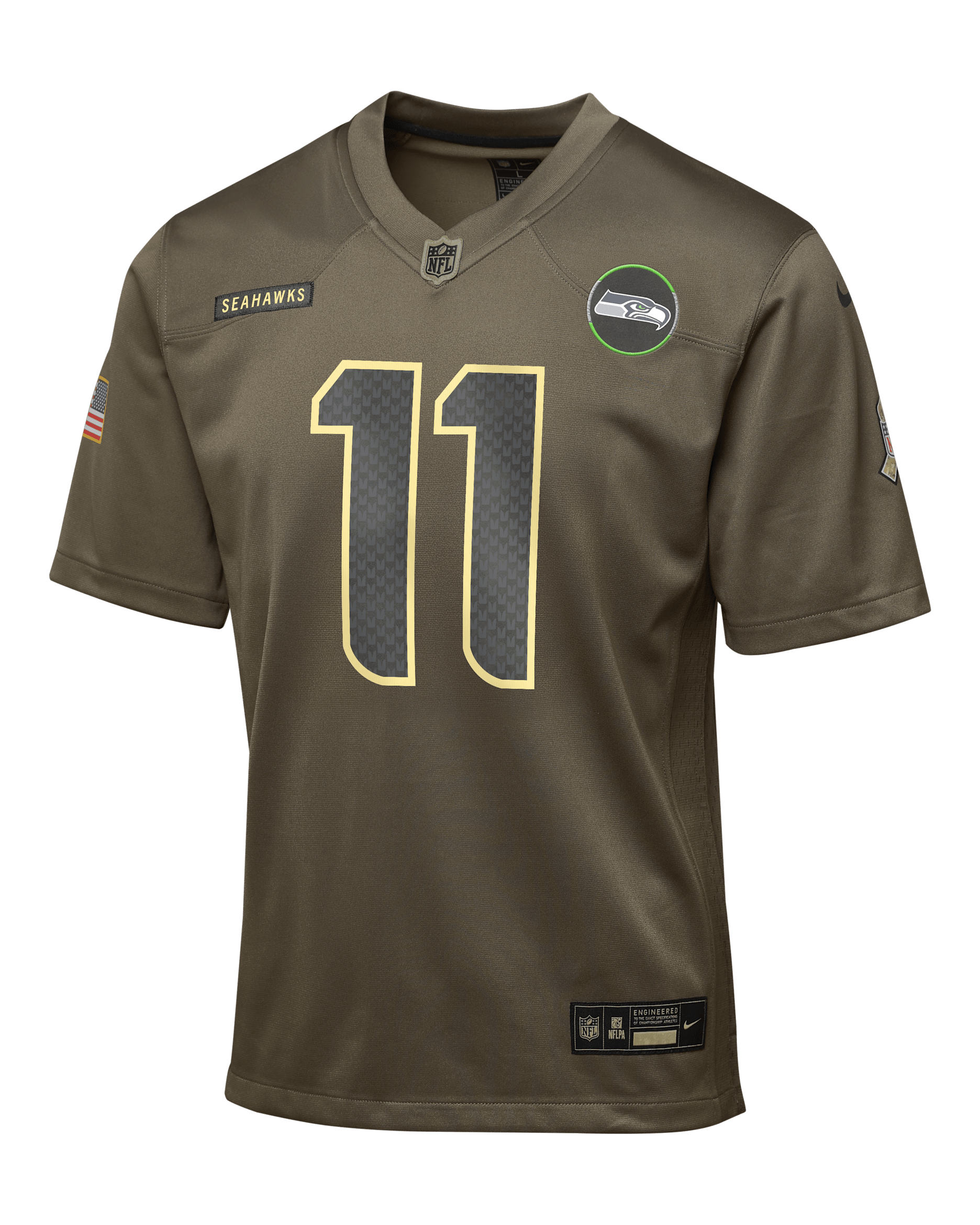 Jaxon Smith-Njigba Seattle Seahawks Salute to Service Big Kids’ Nike NFL Game Jersey - Olive