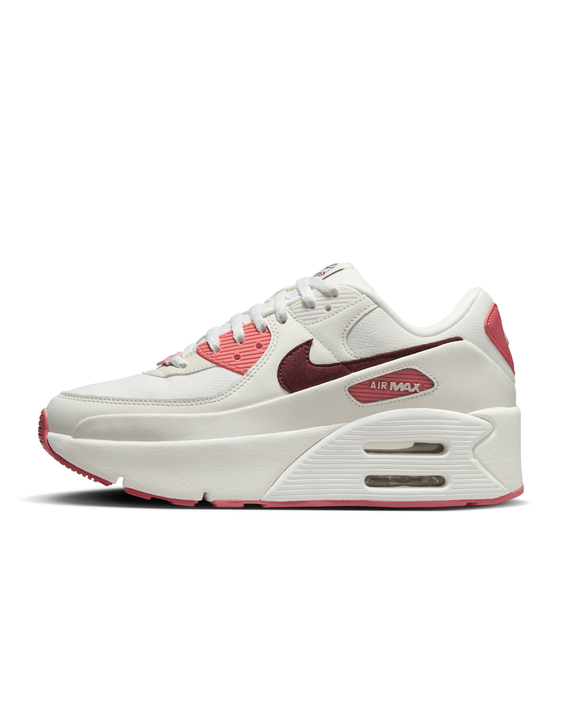 Nike Air Max 90 LV8 SE Women's Shoes - Sail/Adobe/Medium Soft Pink/Dark Team Red