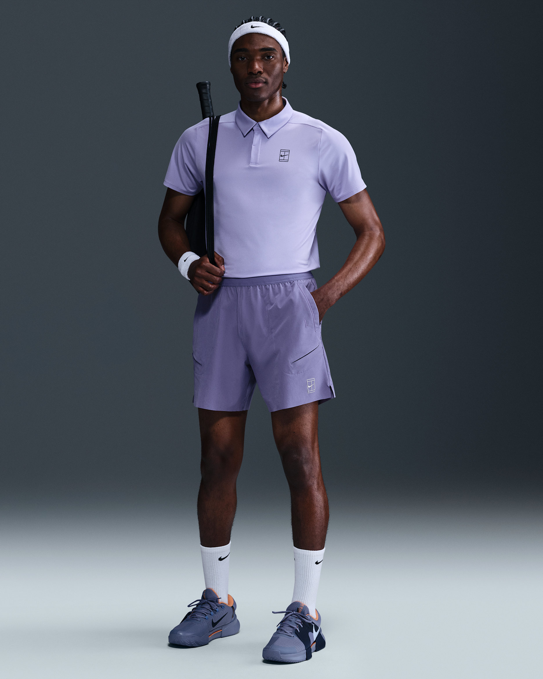 NikeCourt Advantage Men's Dri-FIT 6" Tennis Shorts - Dusty Amethyst/White