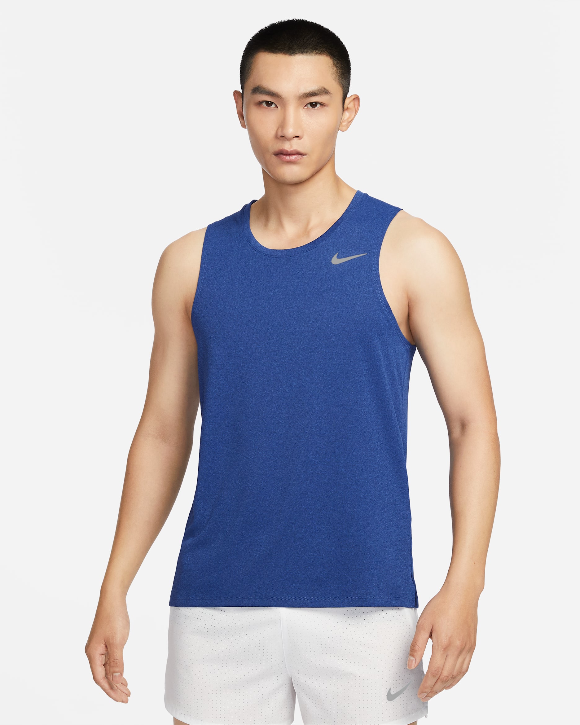 Nike Dri-FIT Miler Men's Running Tank - Game Royal/Midnight Navy/Heather