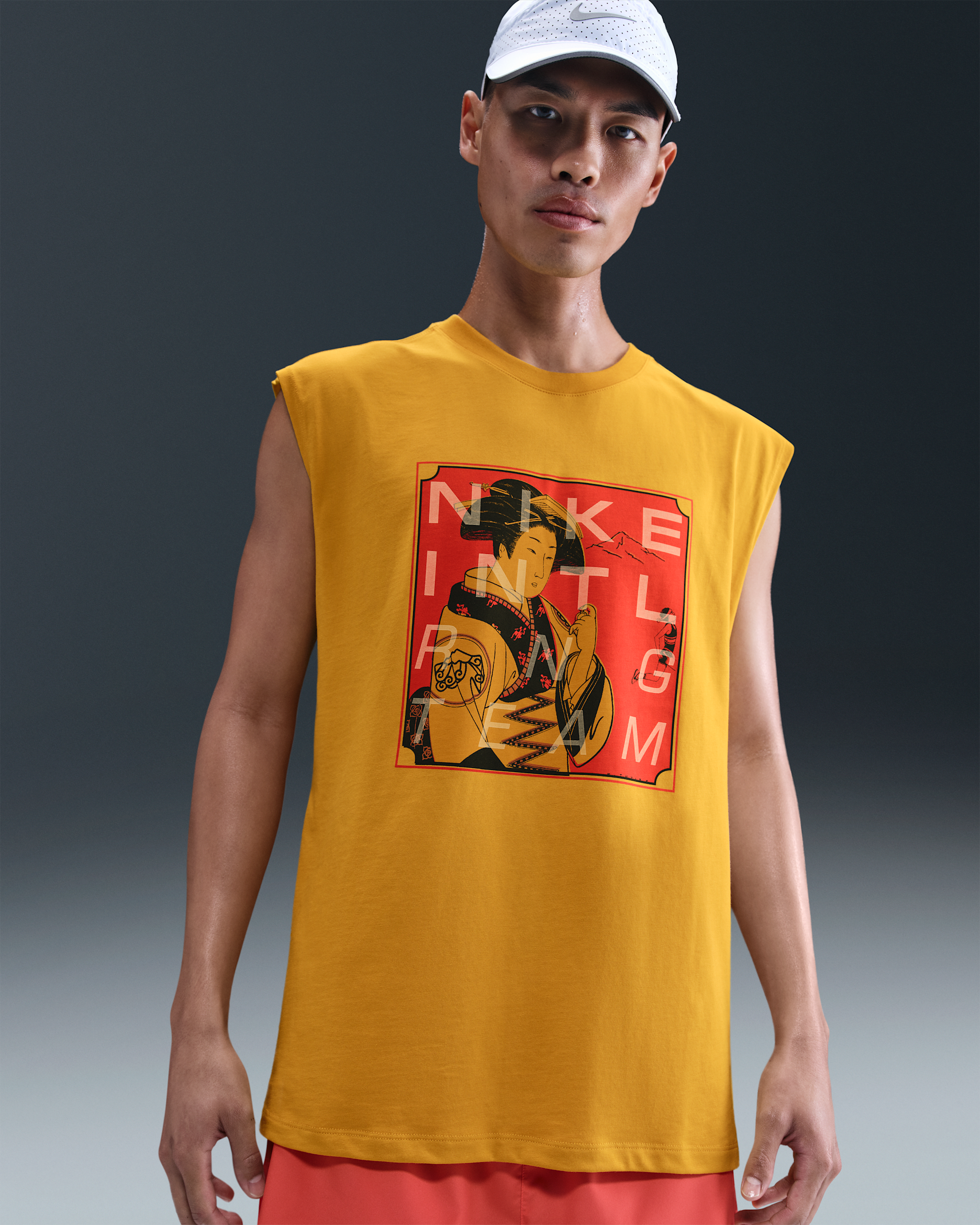 Nike Men's Sleeveless Running T-Shirt - Dark Sulphur