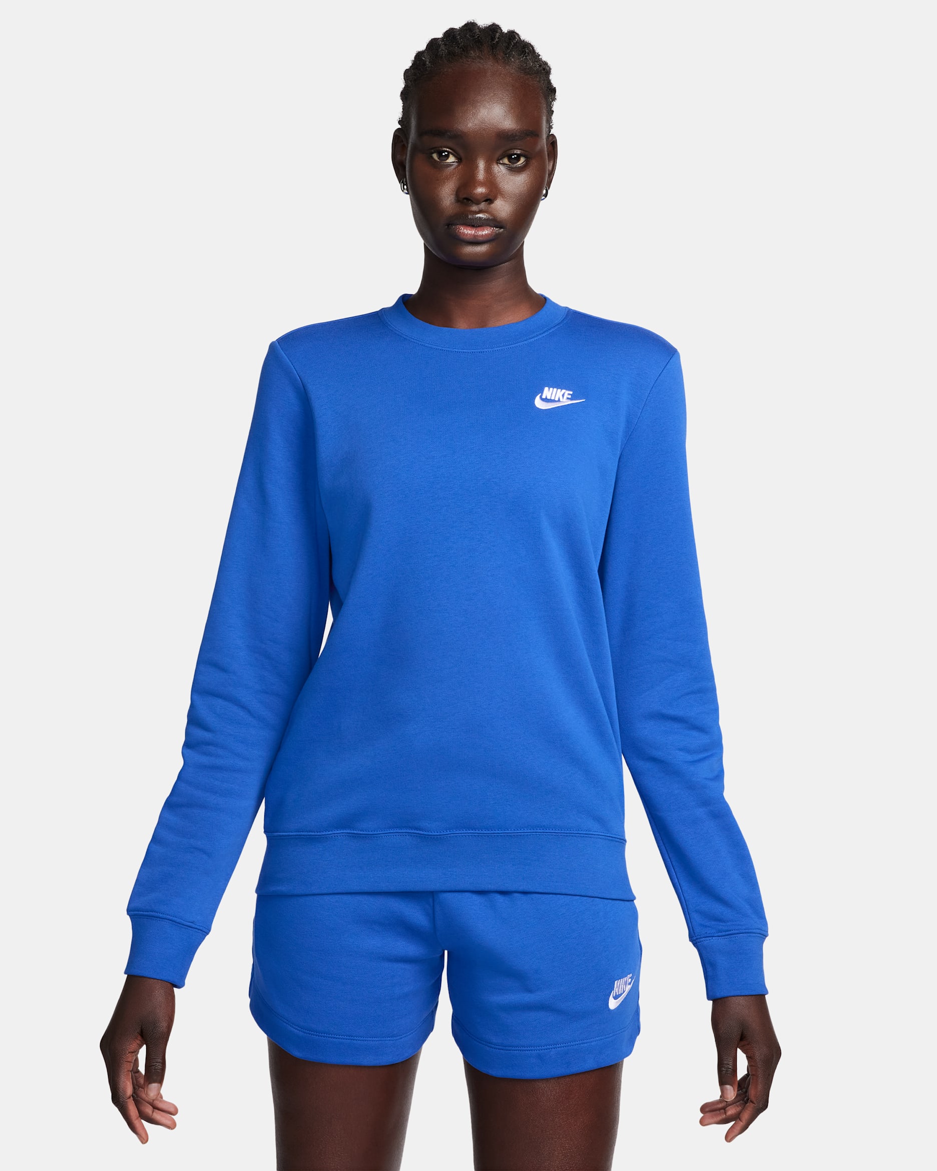 Nike Sportswear Club Fleece Women's Crew-Neck Sweatshirt - Game Royal/White