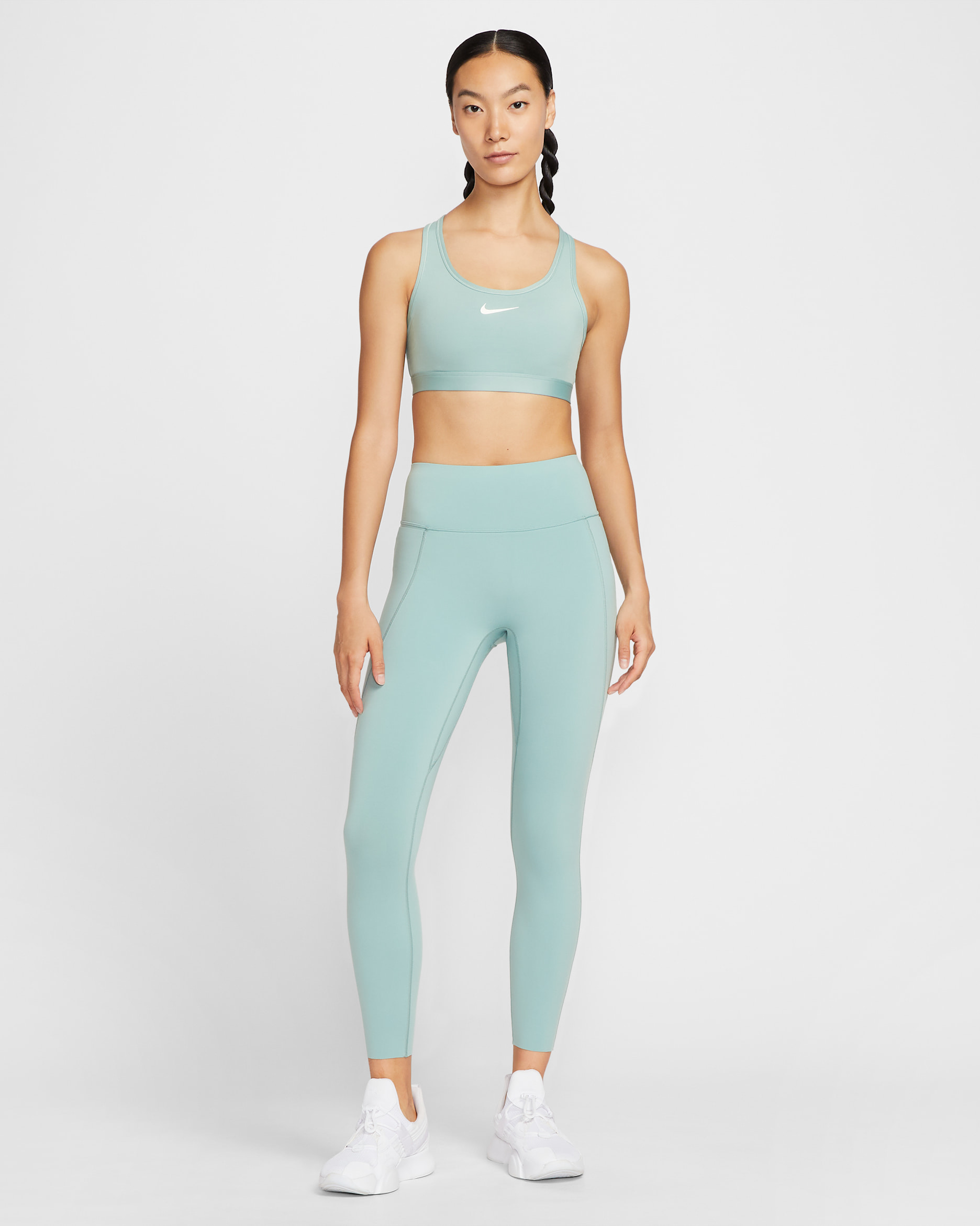 Nike Universa Women's High-Waisted 7/8 Leggings with No Front Seam - Cannon/Bicoastal/Bicoastal