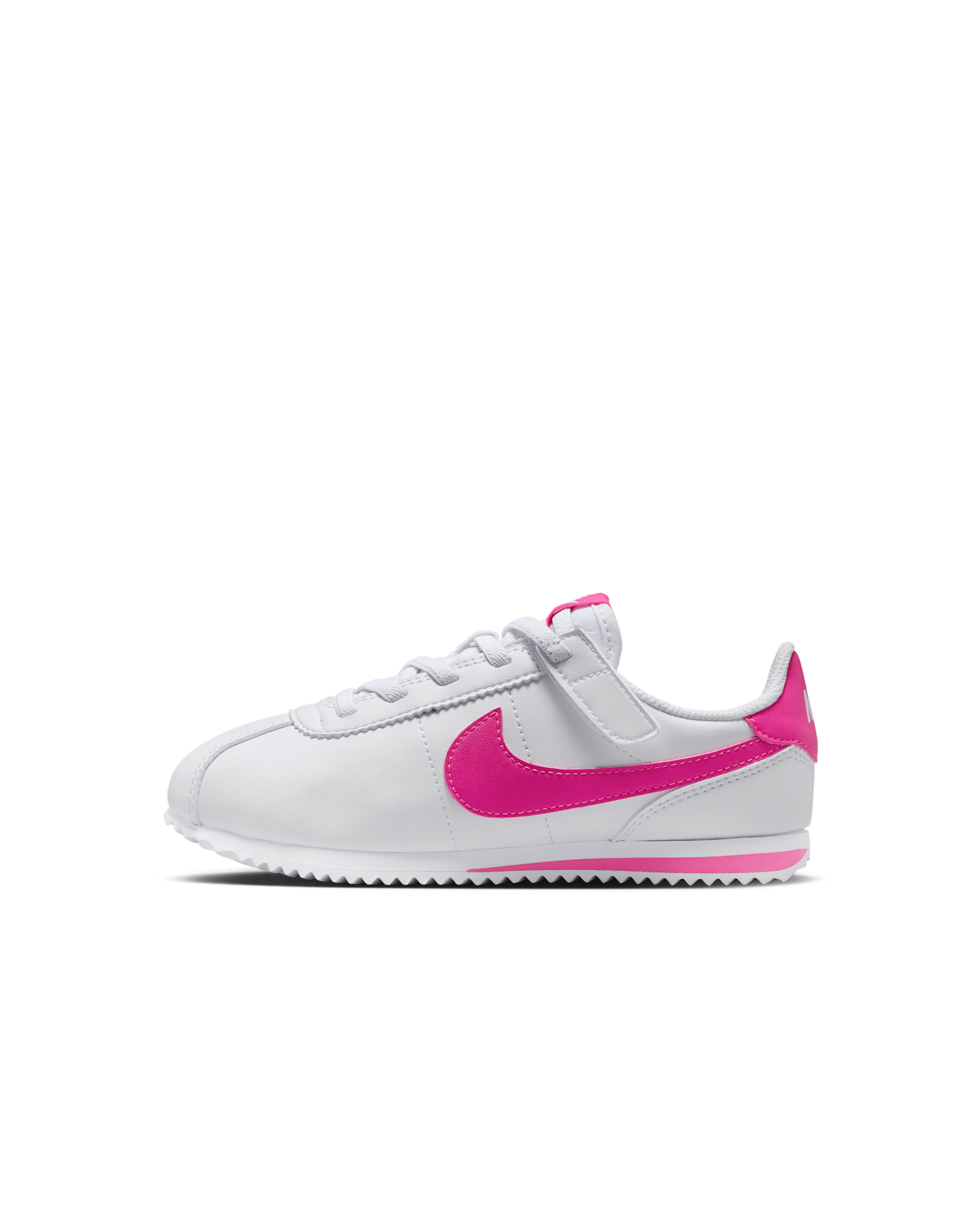 Nike Cortez EasyOn Little Kids' Shoes - White/Laser Fuchsia