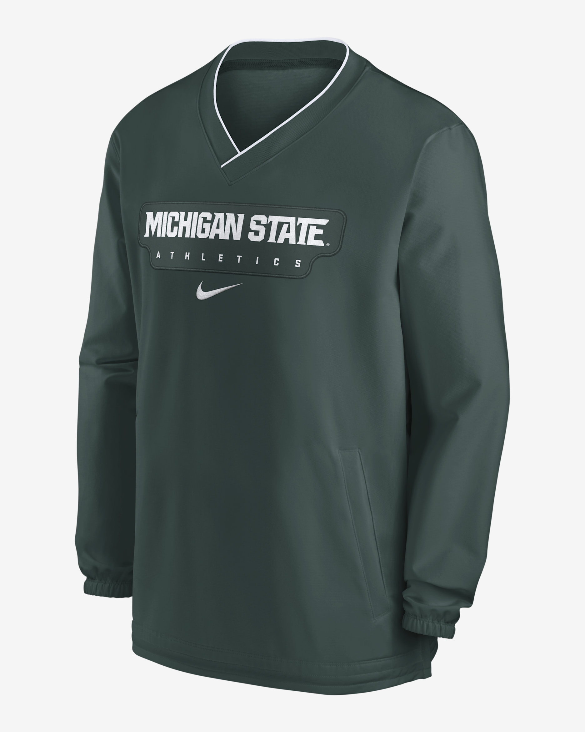 Michigan State Spartans Sideline Rompevientos de manga larga universitario Nike para hombre - Verde