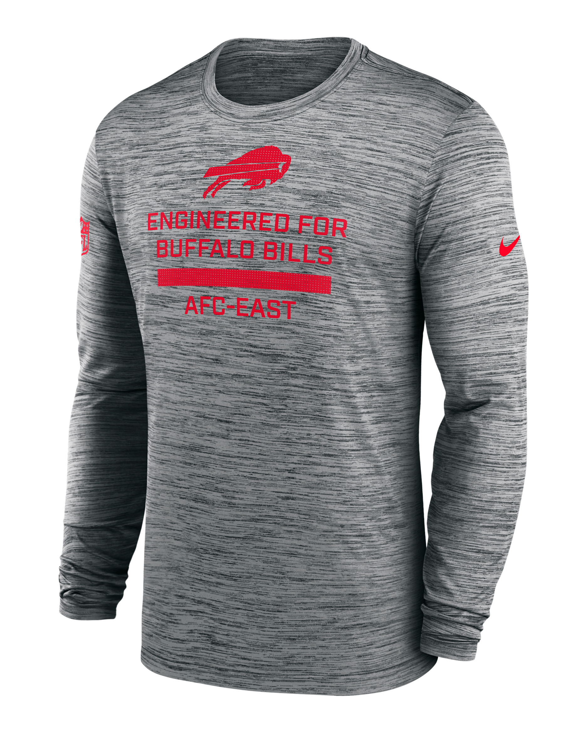 Buffalo Bills Sideline Team Issue Velocity Men's Nike Dri-FIT NFL Long-Sleeve T-Shirt - Grey